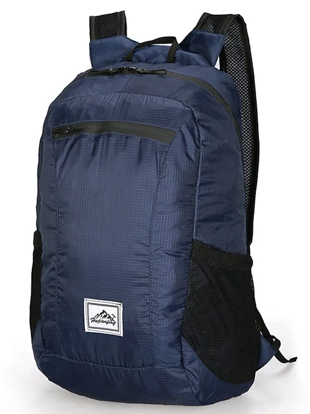18 L Hiking Backpack Lightweight Packable Backpack Daypack Packable Rain Waterproof Ultra Light (UL) Waterproof Zipper Foldable Outdoor Camping / Hiking Climbing Cycling / Bike Traveling Nylon Navy