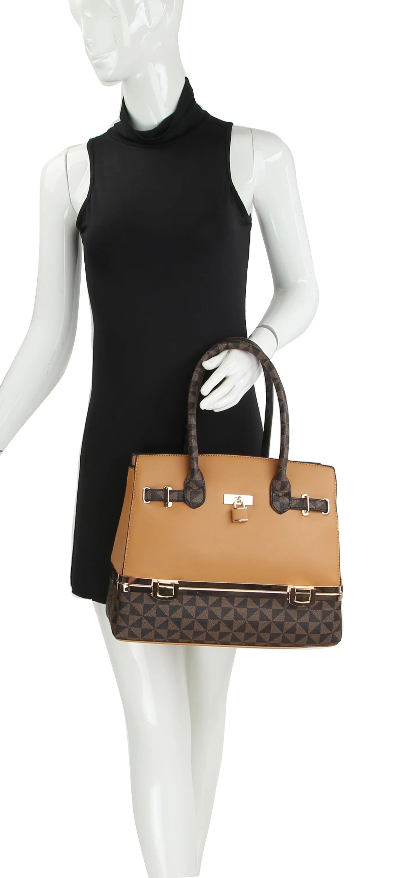2 in 1 Medium Satchel Crossbody Bag Purse