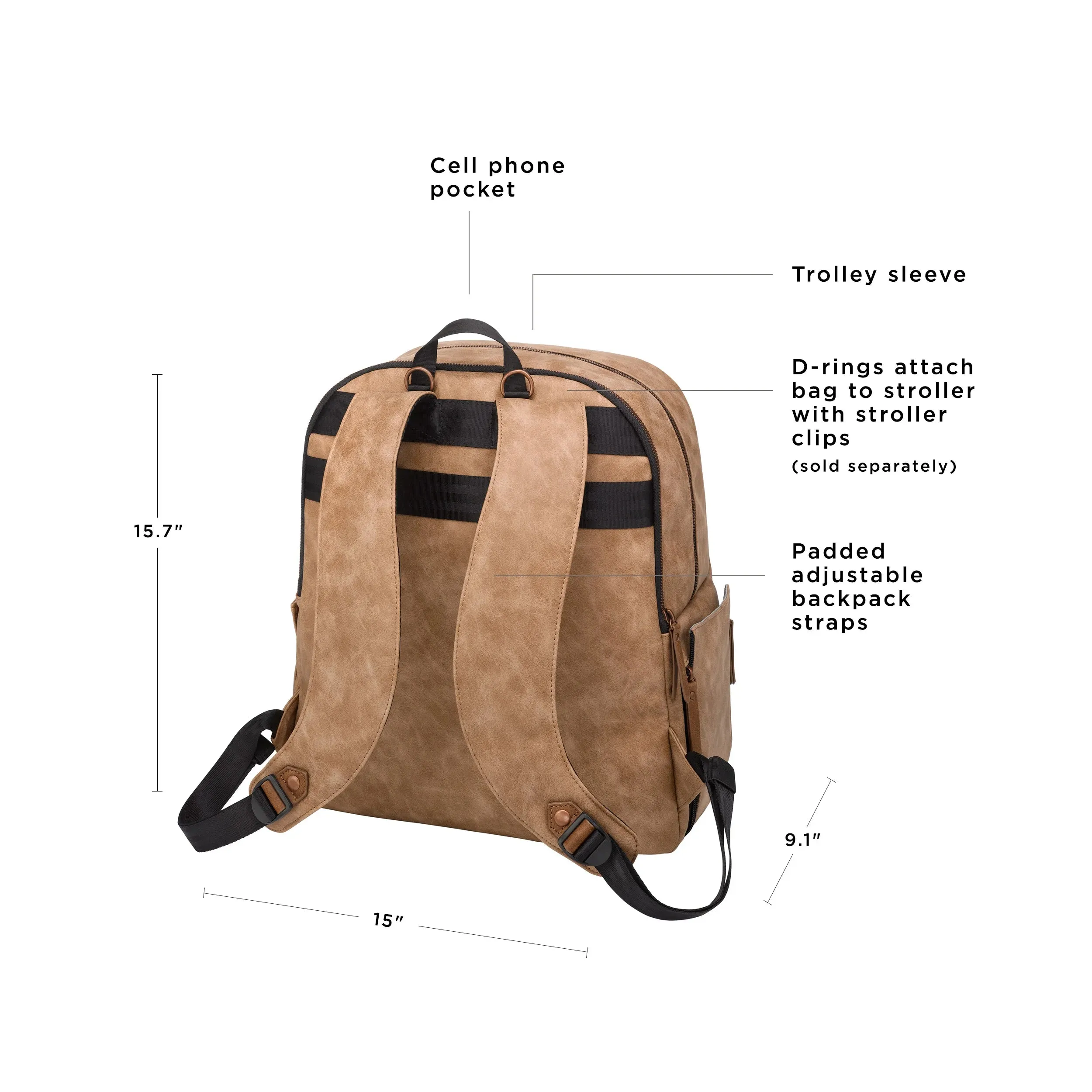 2-in-1 Provisions Breast Pump & Diaper Bag Backpack in Brioche