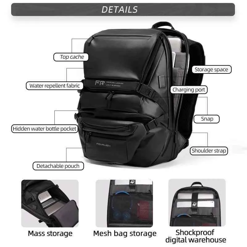 8021 - Cool Backpacks - Waterproof Detachable Laptop Bag