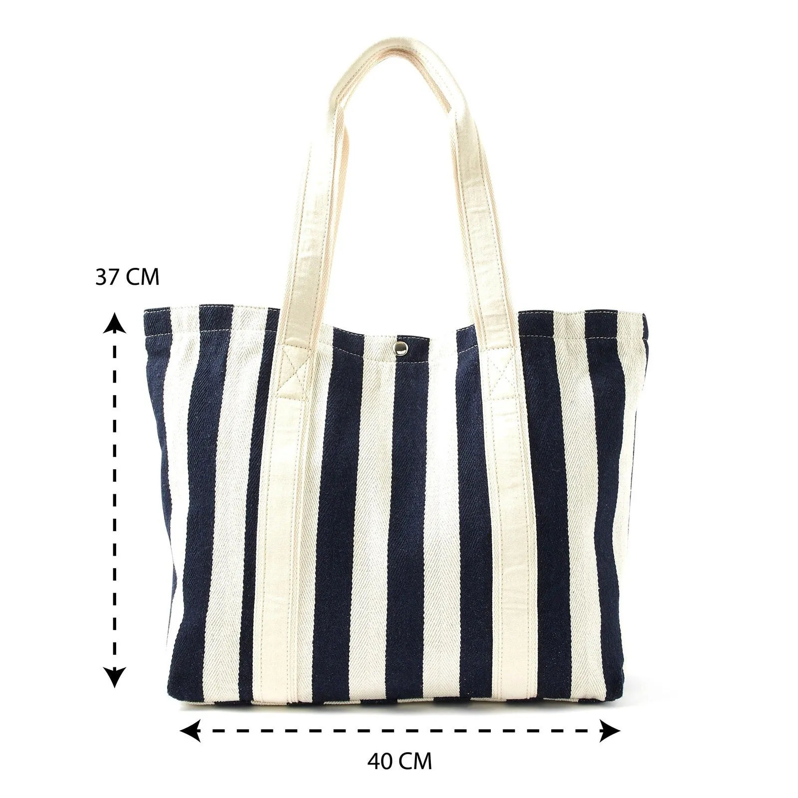 Accessorize London Women's Faux Leather Beige Stripe shopper Bag