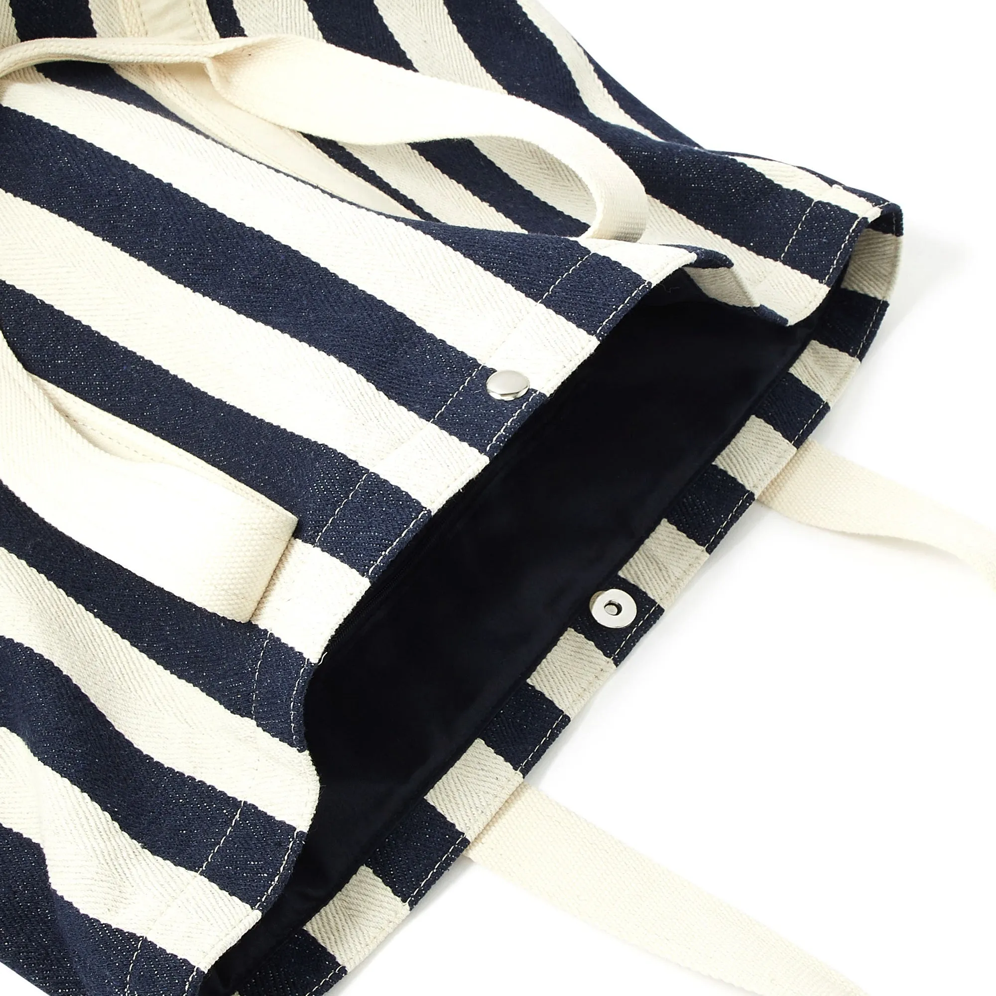 Accessorize London Women's Faux Leather Beige Stripe shopper Bag