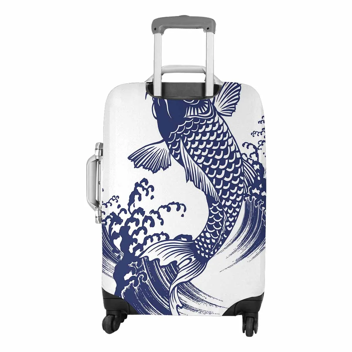 Animals themed Cover for Luggage suitcase printed A carp with a writing brush