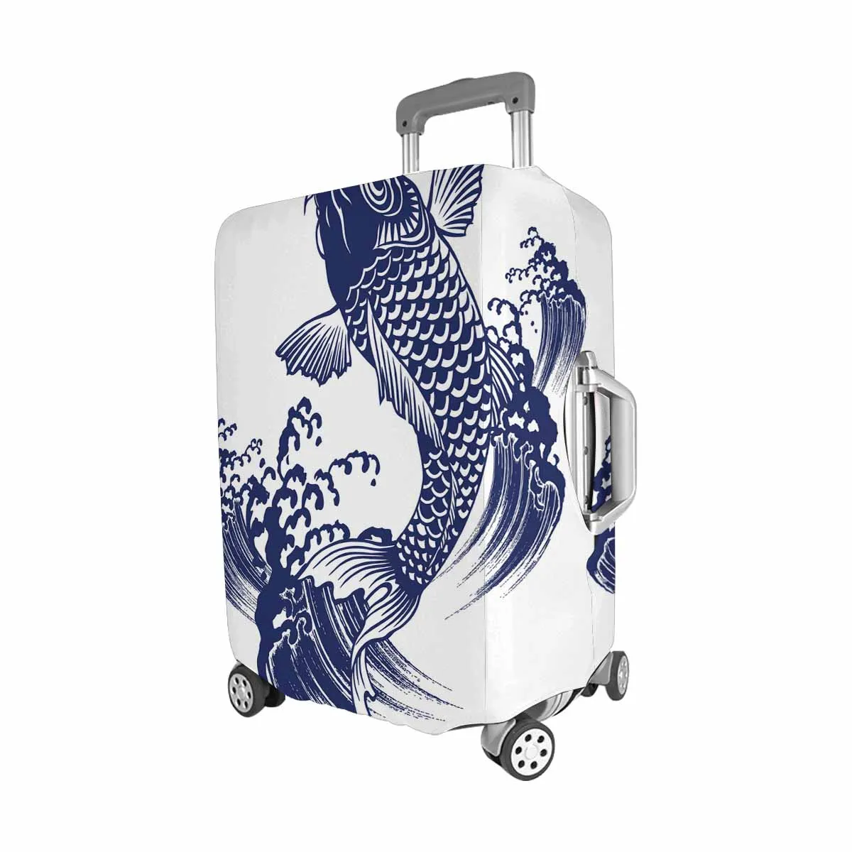 Animals themed Cover for Luggage suitcase printed A carp with a writing brush