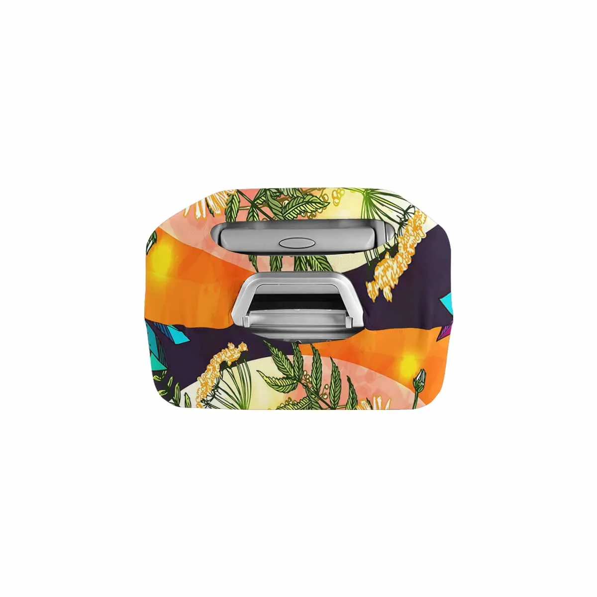 Animals themed Cover for Luggage suitcase printed Boho style illustration with fox wildflowers and crystal
