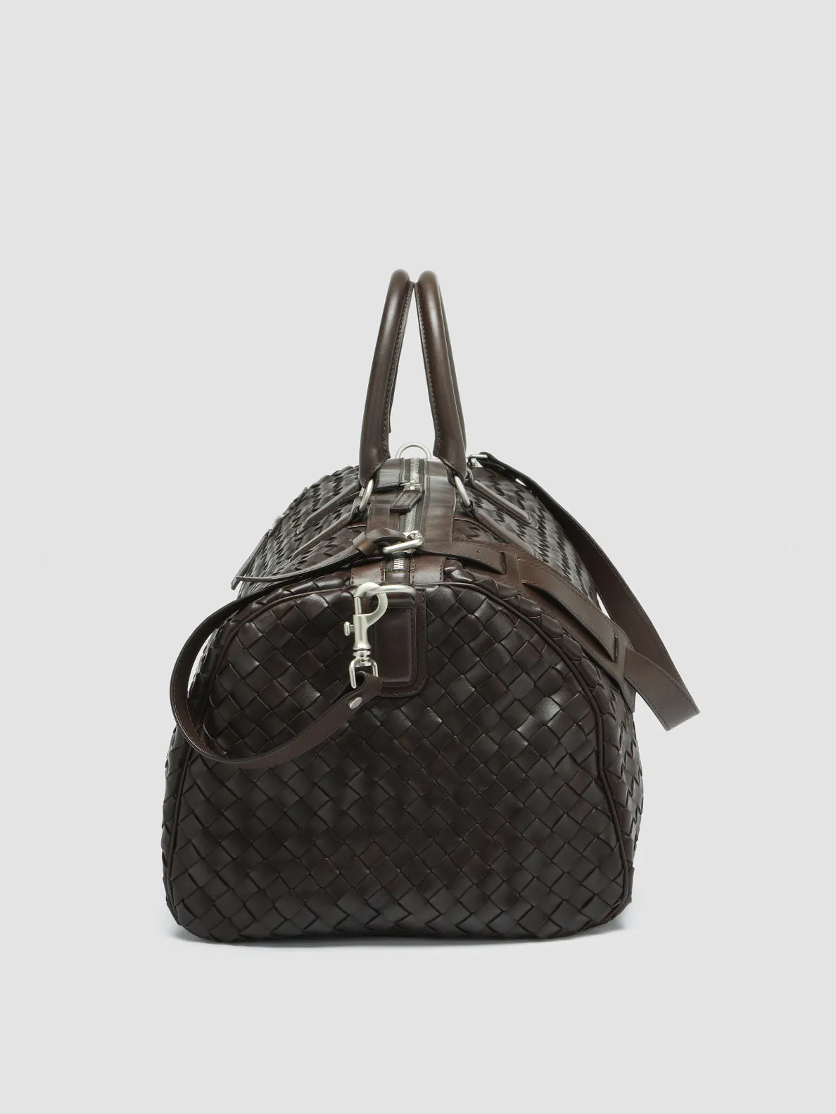ARMOR 01 - Brown Woven Leather Weekender