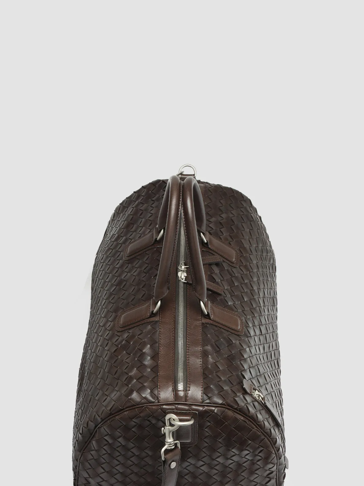 ARMOR 01 - Brown Woven Leather Weekender