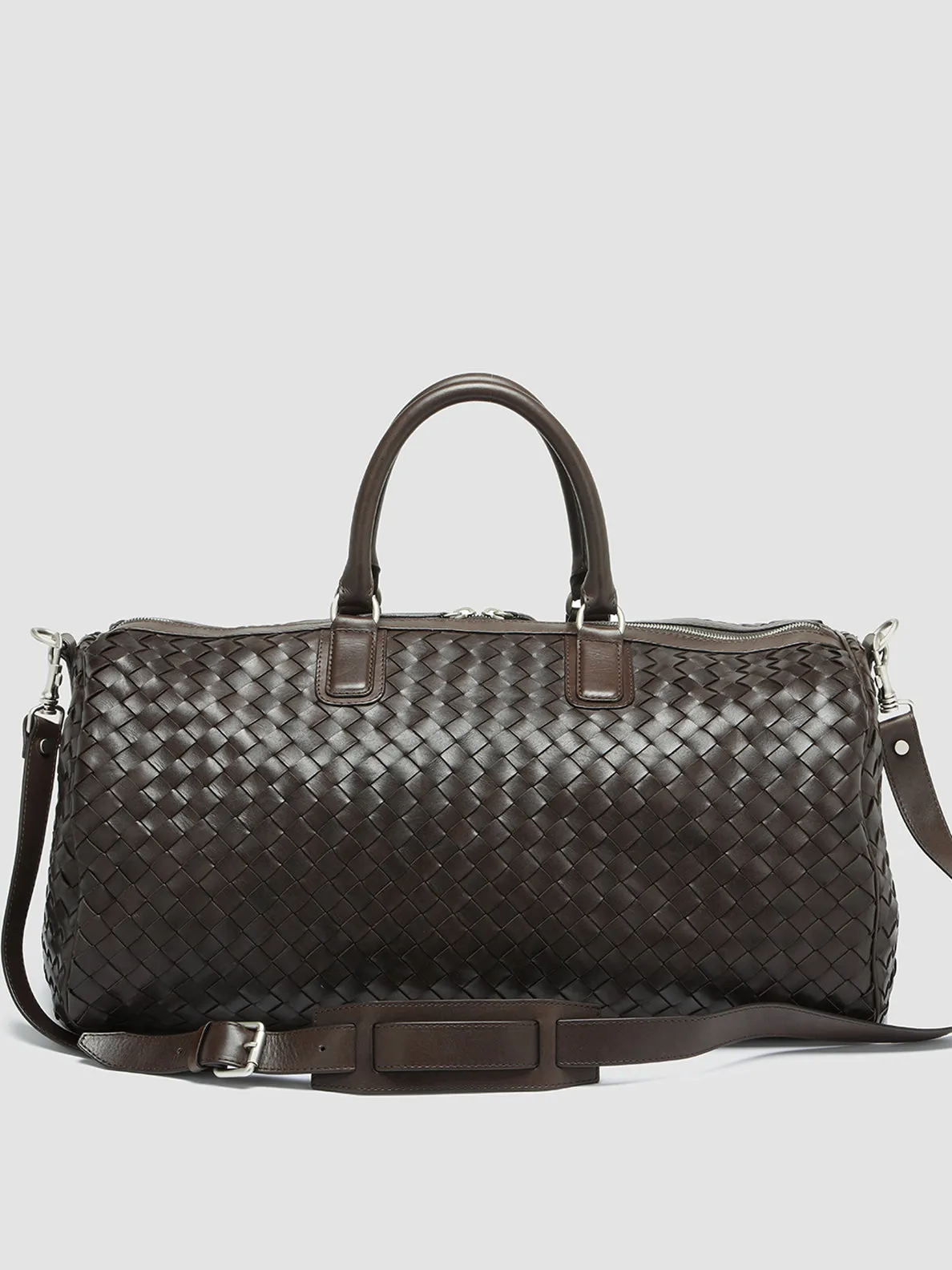 ARMOR 01 - Brown Woven Leather Weekender