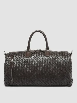 ARMOR 01 - Brown Woven Leather Weekender