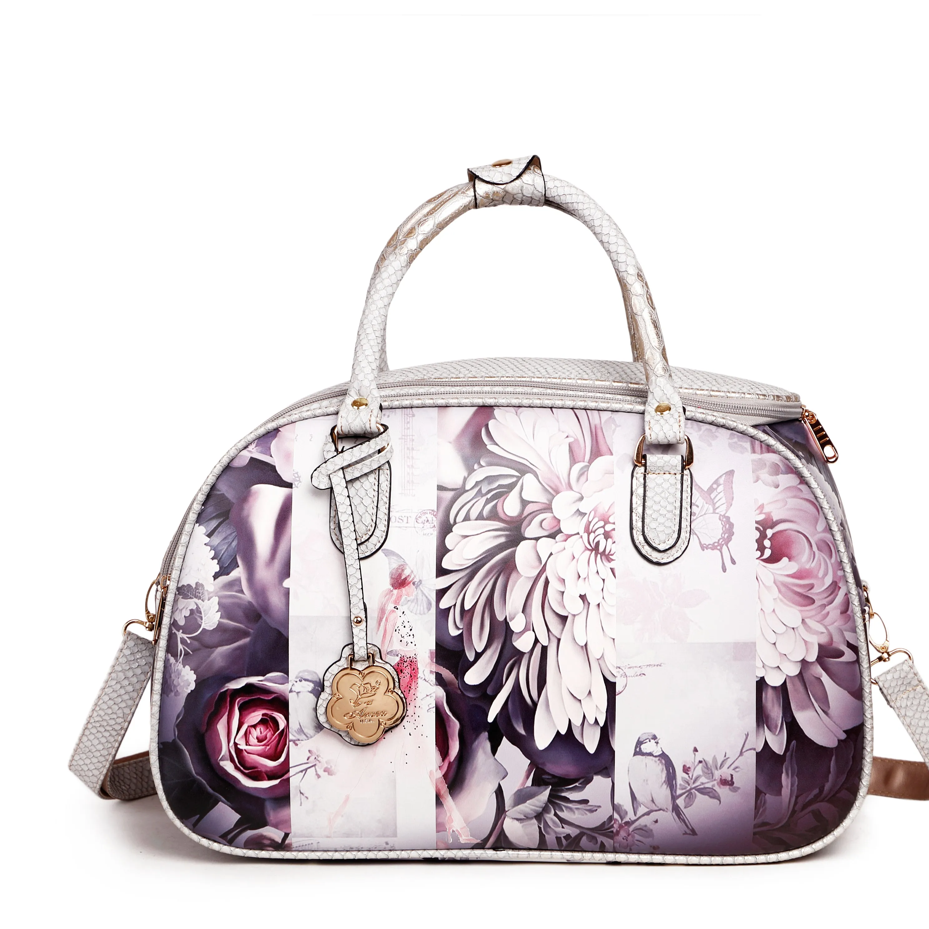 Arosa Luxurious Floral Print 2-Piece Luggage Set