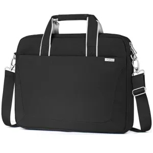 BAFFINA 15.6 16 Inch Laptop Shoulder Bag for Men Women,Waterproof Computer Carrying Case Messenger Bag with Strap,Laptop Briefcase for 14-15-16 Inch MacBook/Chromebook/Notebook Hp Dell Acer Asus,Black