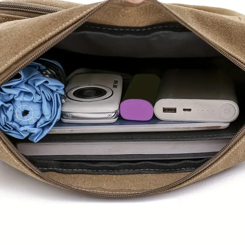 Bags Canvas Large Capacity Shoulder Bag Multi-pocket