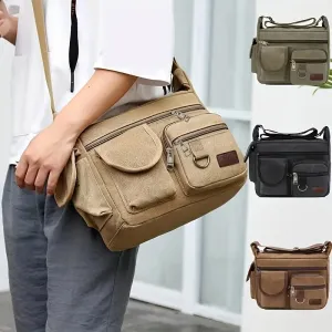 Bags Canvas Large Capacity Shoulder Bag Multi-pocket
