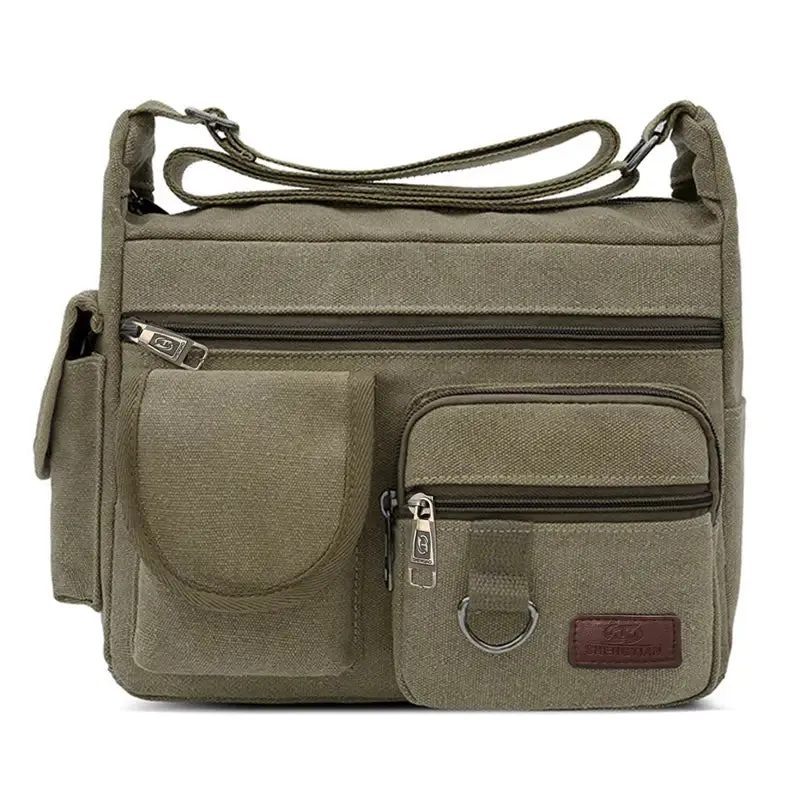 Bags Canvas Large Capacity Shoulder Bag Multi-pocket
