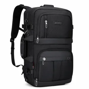 Black Nylon Travel Backpack for Men