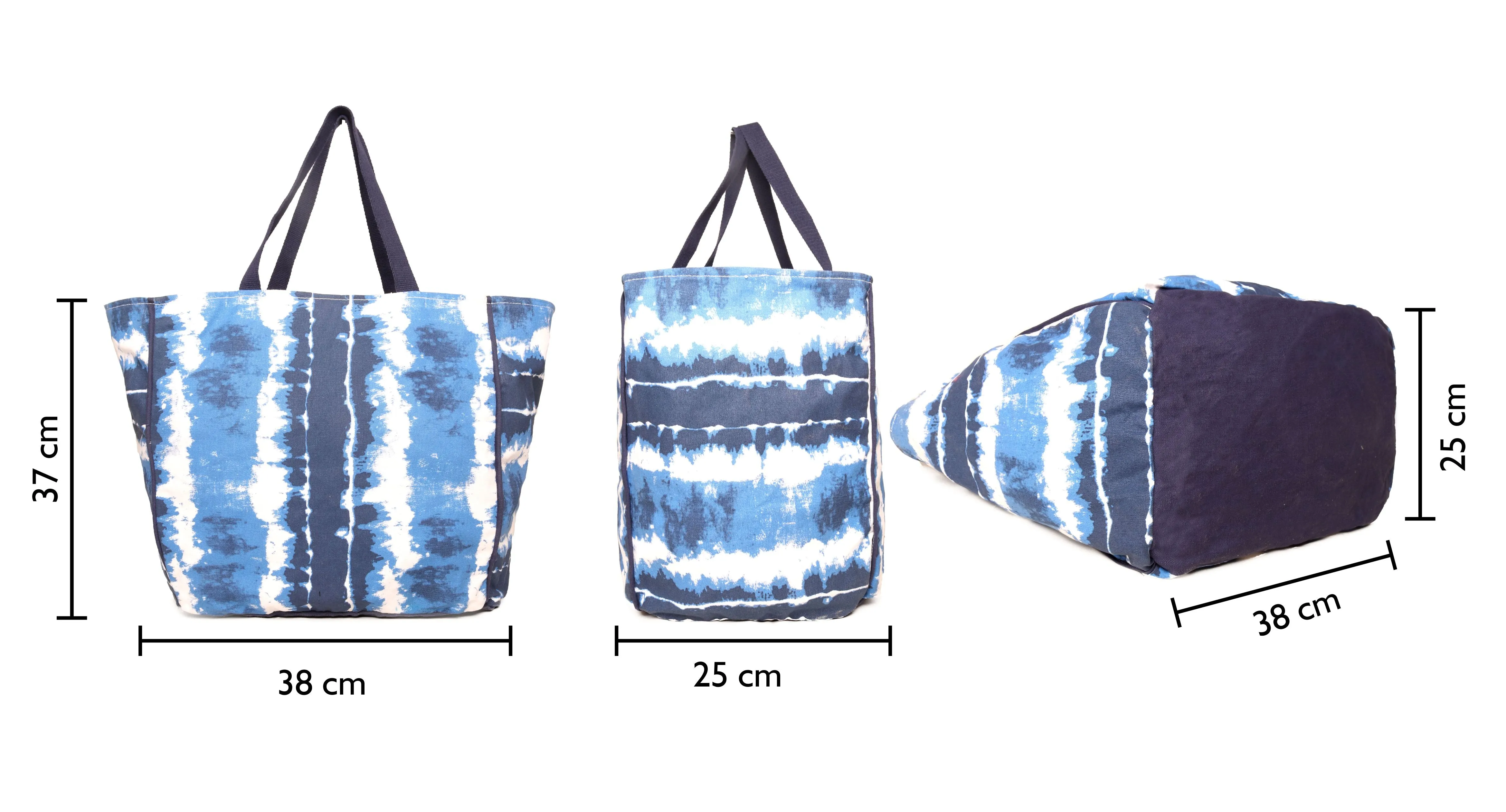 Blue Tie Dye Print Oversized Shopper Bag