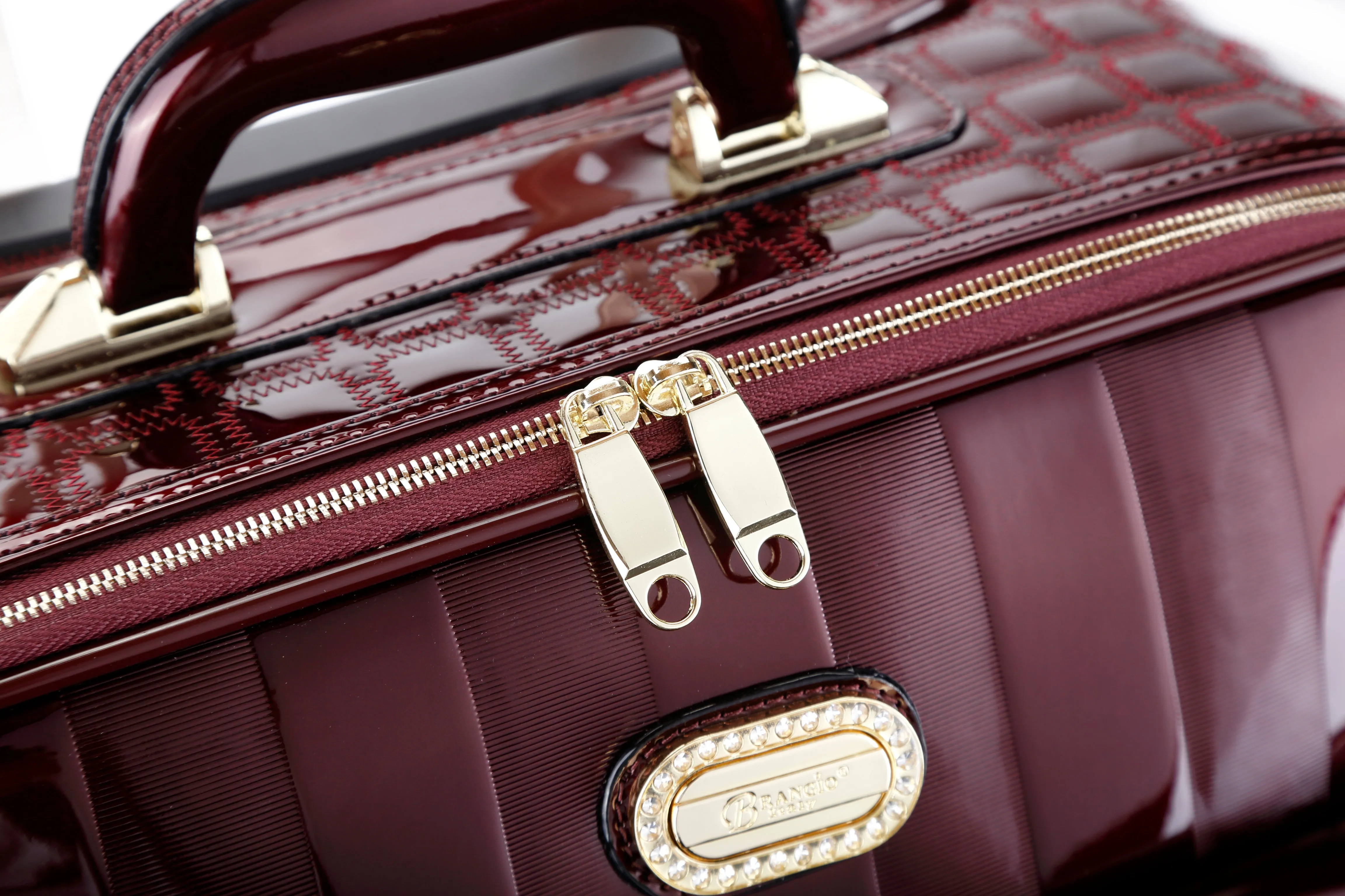 Brangio Glossy Striped Trolley Bag