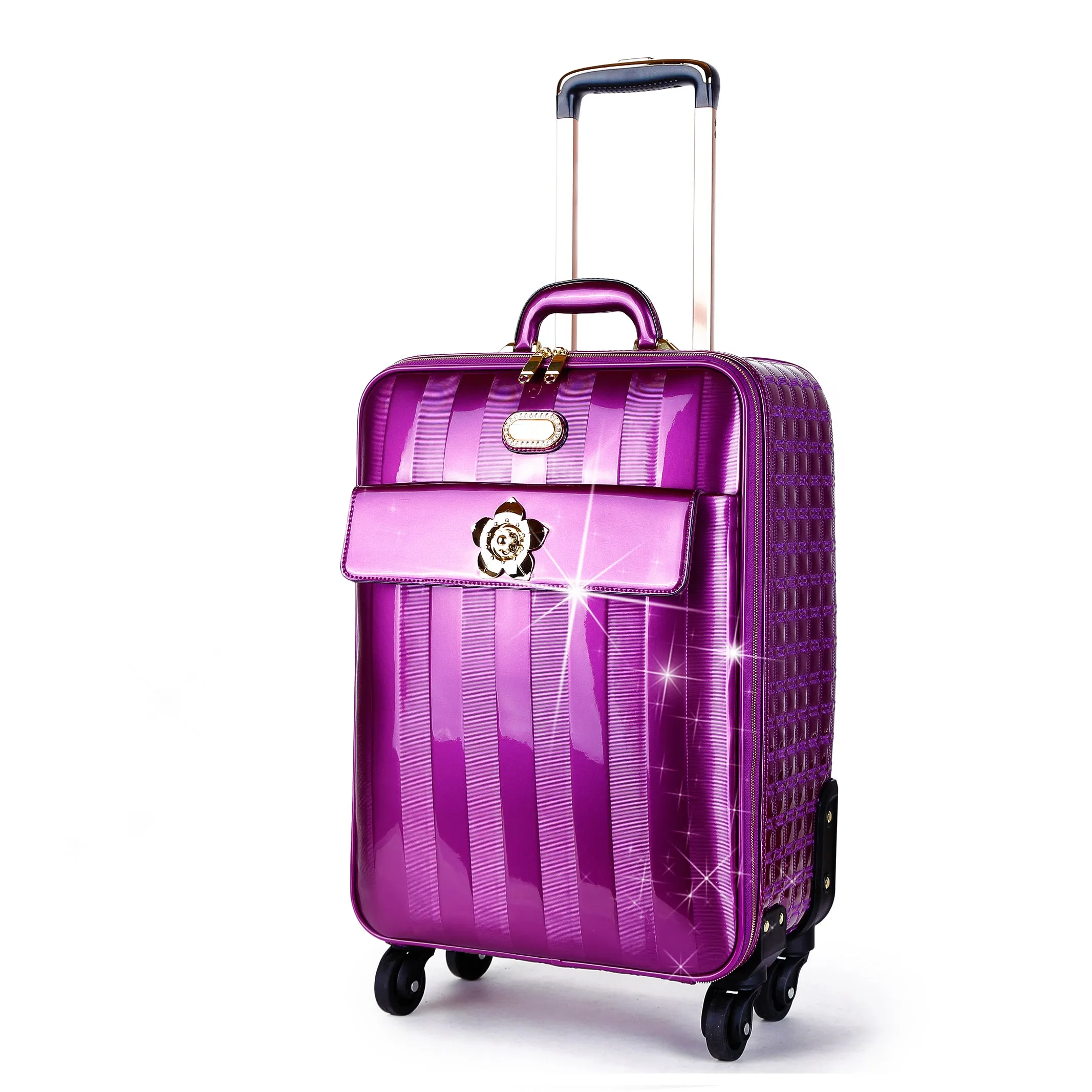 Brangio Glossy Striped Trolley Bag