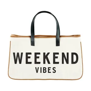 Canvas Tote Bag - Weekend Vibes, Stylish & Spacious