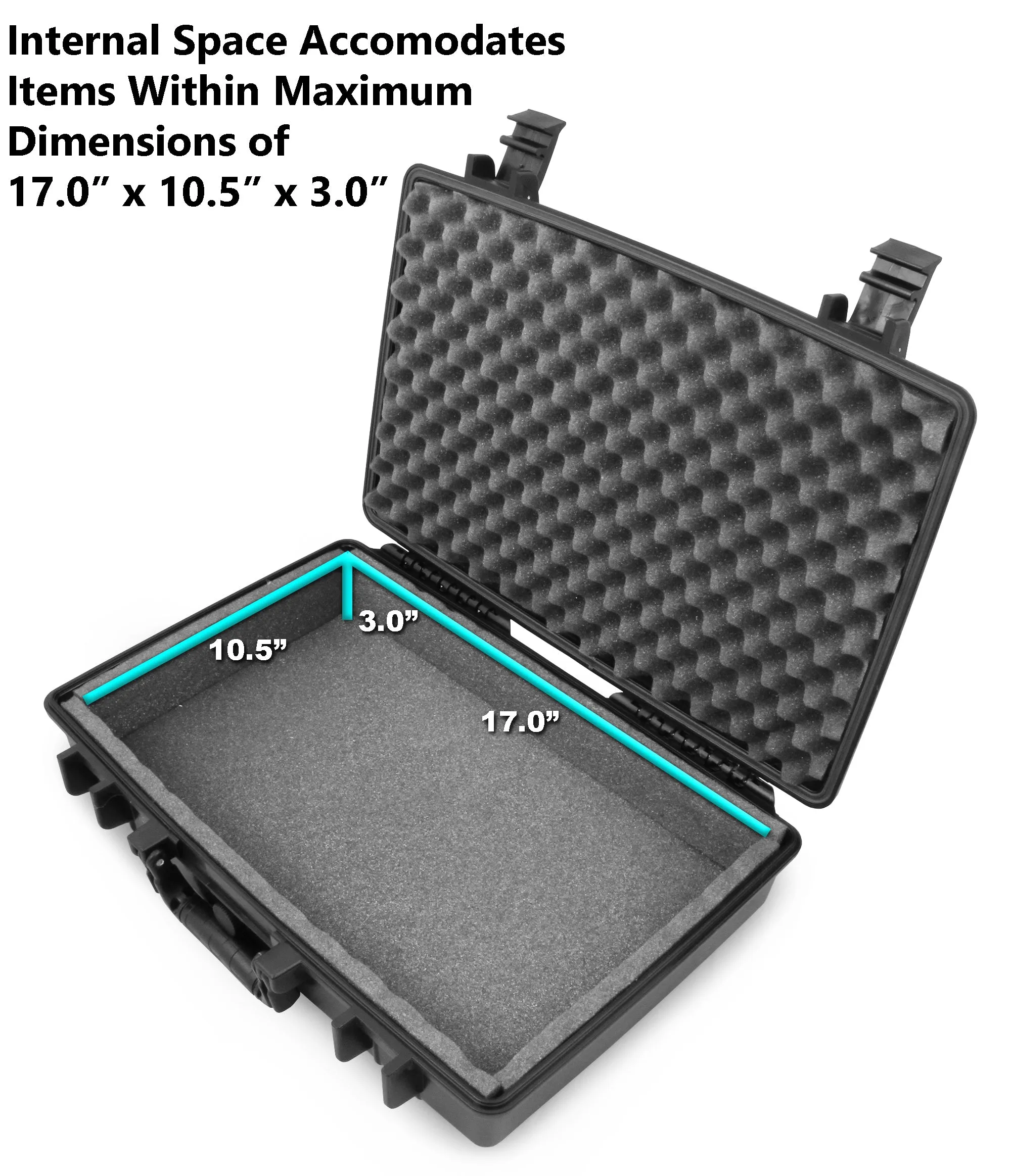 CASEMATIX Portable Monitor Case for 15.6" to 17" Gaming Monitors or Laptop Portable Screens with Padded Foam, Includes Waterproof Travel Case Only