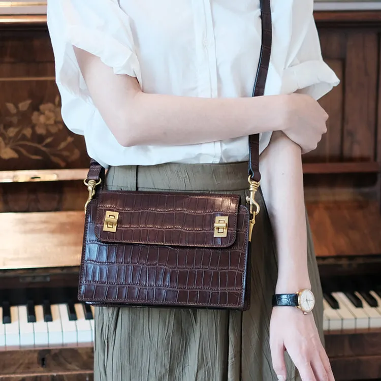 Chic Ladies Brown Leather Crossbody Purse Cross Shoulder Bag