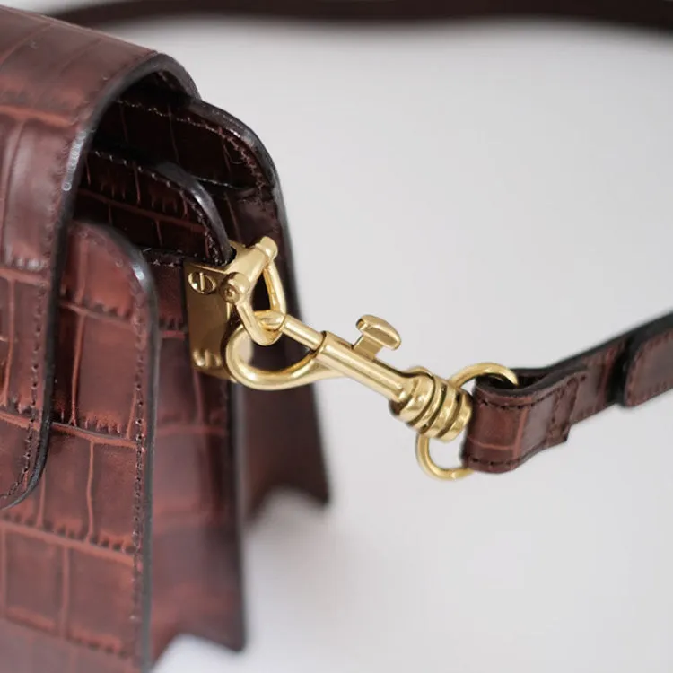 Chic Ladies Brown Leather Crossbody Purse Cross Shoulder Bag