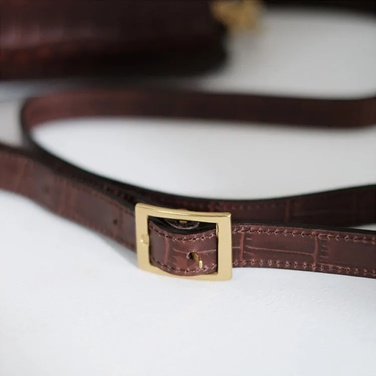 Chic Ladies Brown Leather Crossbody Purse Cross Shoulder Bag