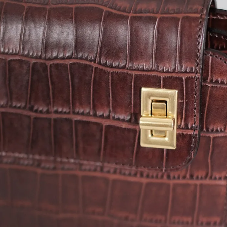 Chic Ladies Brown Leather Crossbody Purse Cross Shoulder Bag