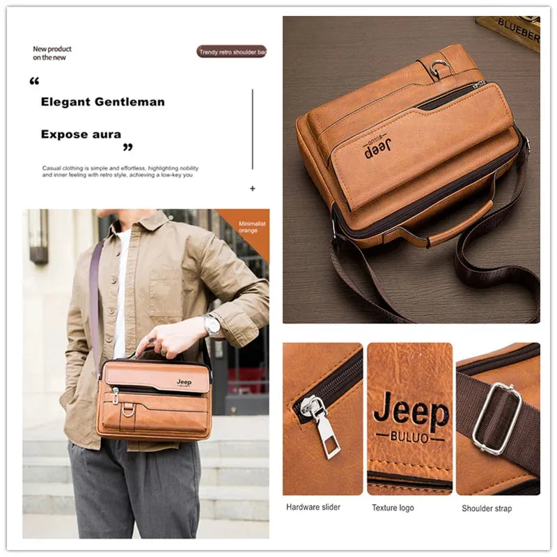 Classic PU Leather Crossbody Business Bag