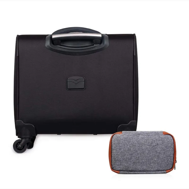 Combo: THE CLOWNFISH Unisex Briefcase - Waterproof, Cushioned Sleeve | Includes Toiletry Kit | 15.6 inch | Black