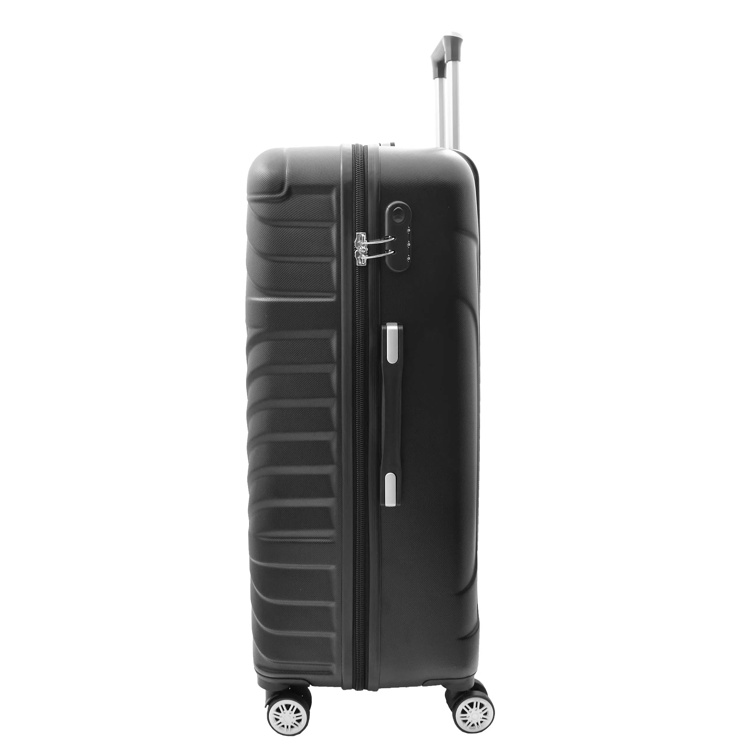 DR497 Hard Shell Four Wheel Luggage Digit Lock Black