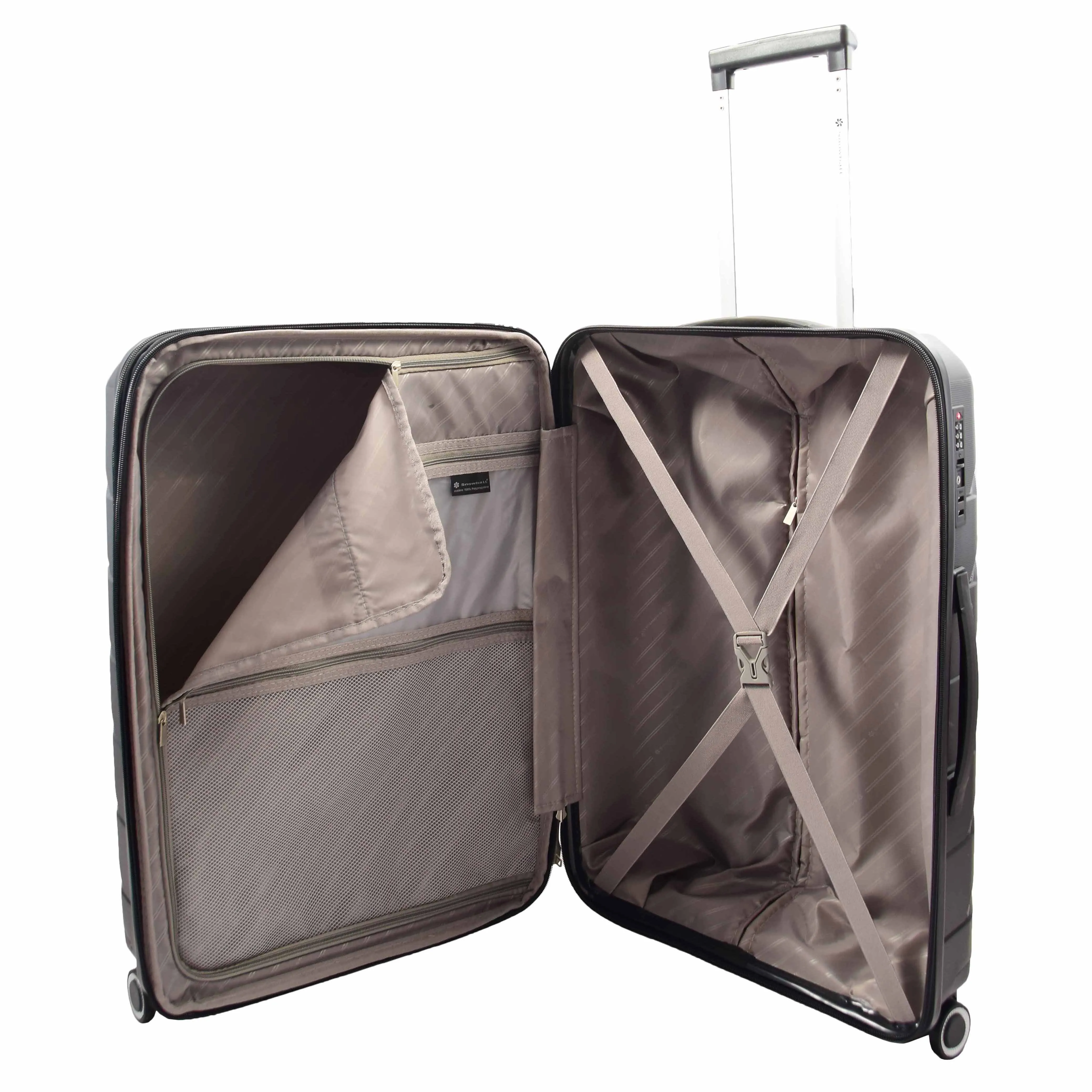 DR553 Expandable Hard Shell Luggage With 8 Spinner Wheels Black