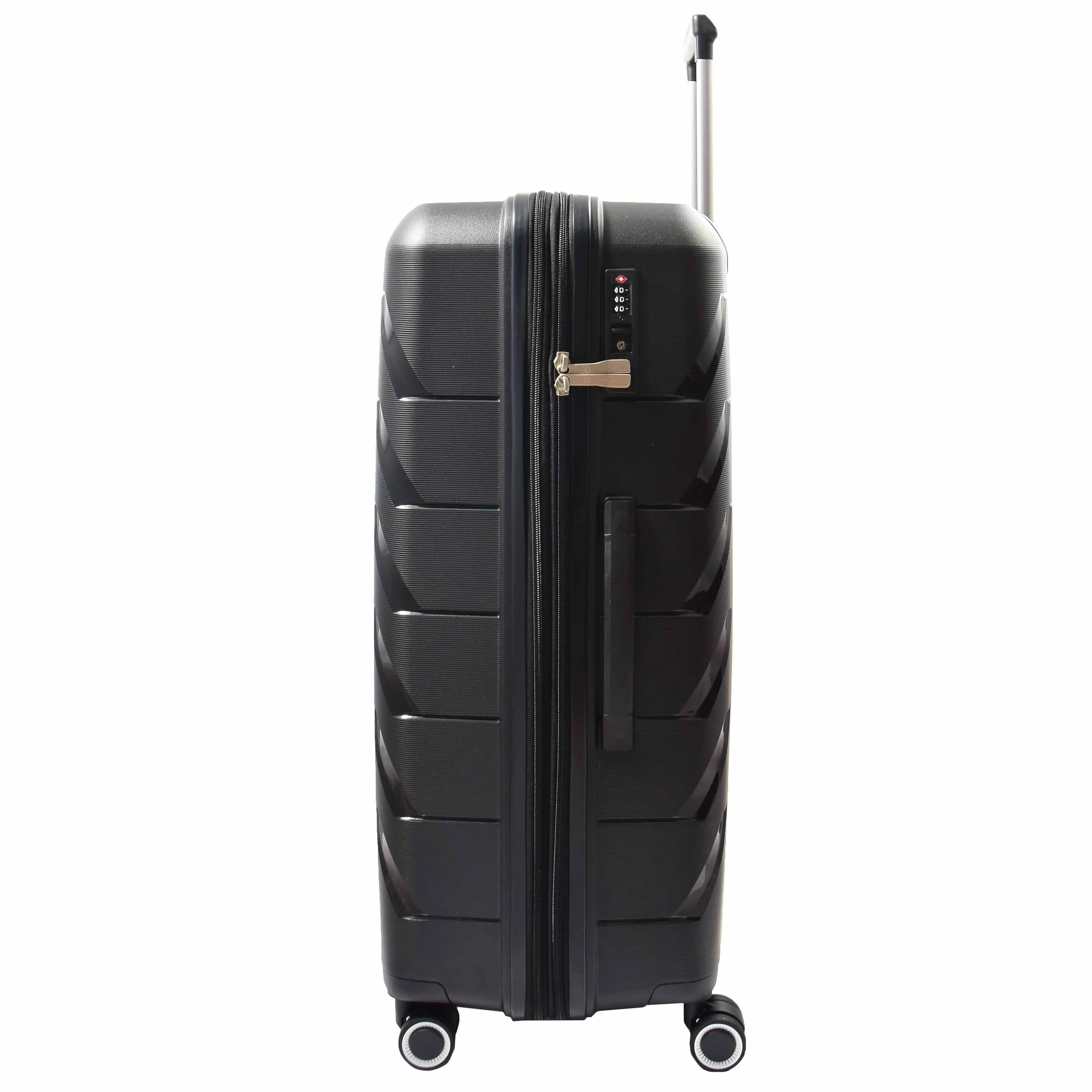 DR553 Expandable Hard Shell Luggage With 8 Spinner Wheels Black