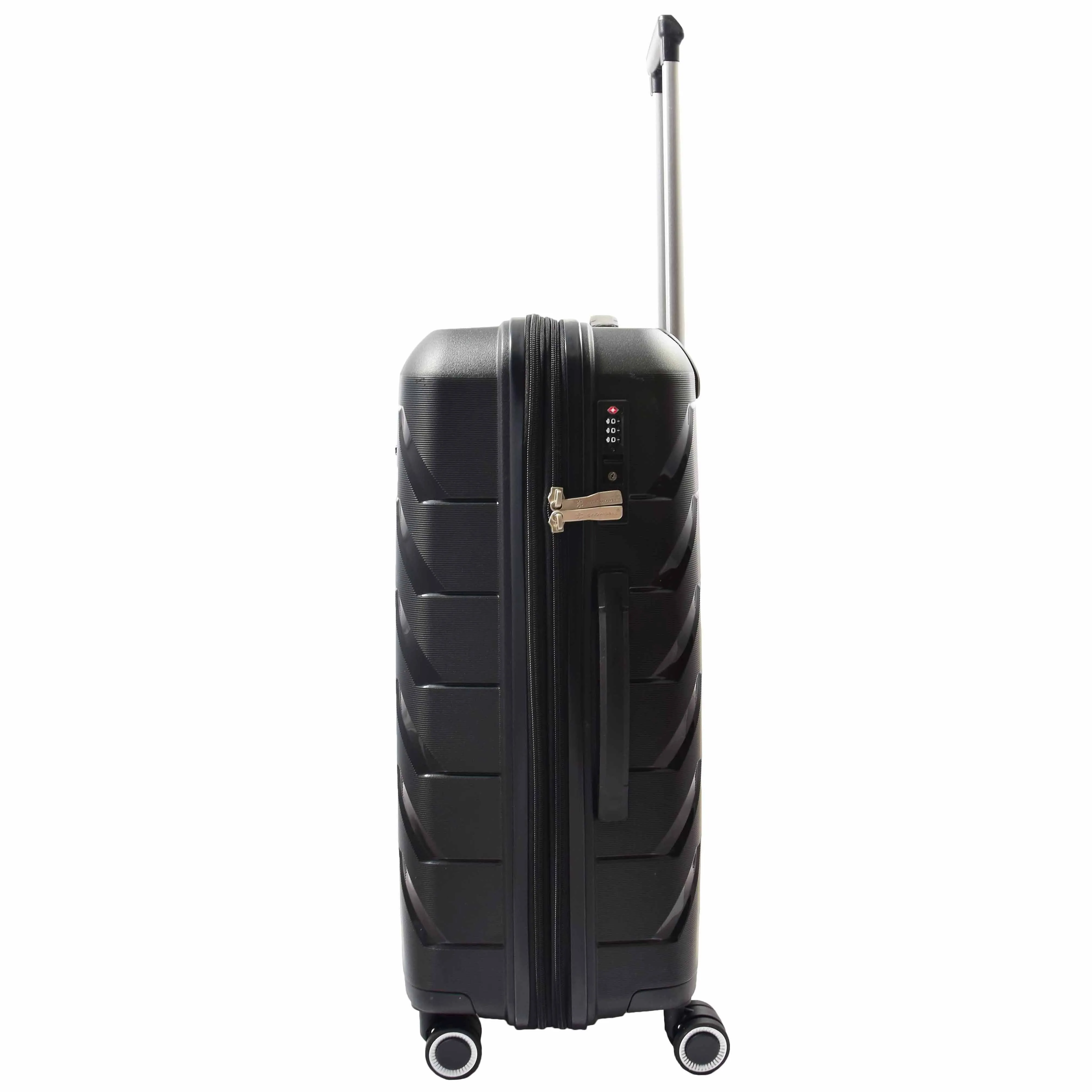 DR553 Expandable Hard Shell Luggage With 8 Spinner Wheels Black