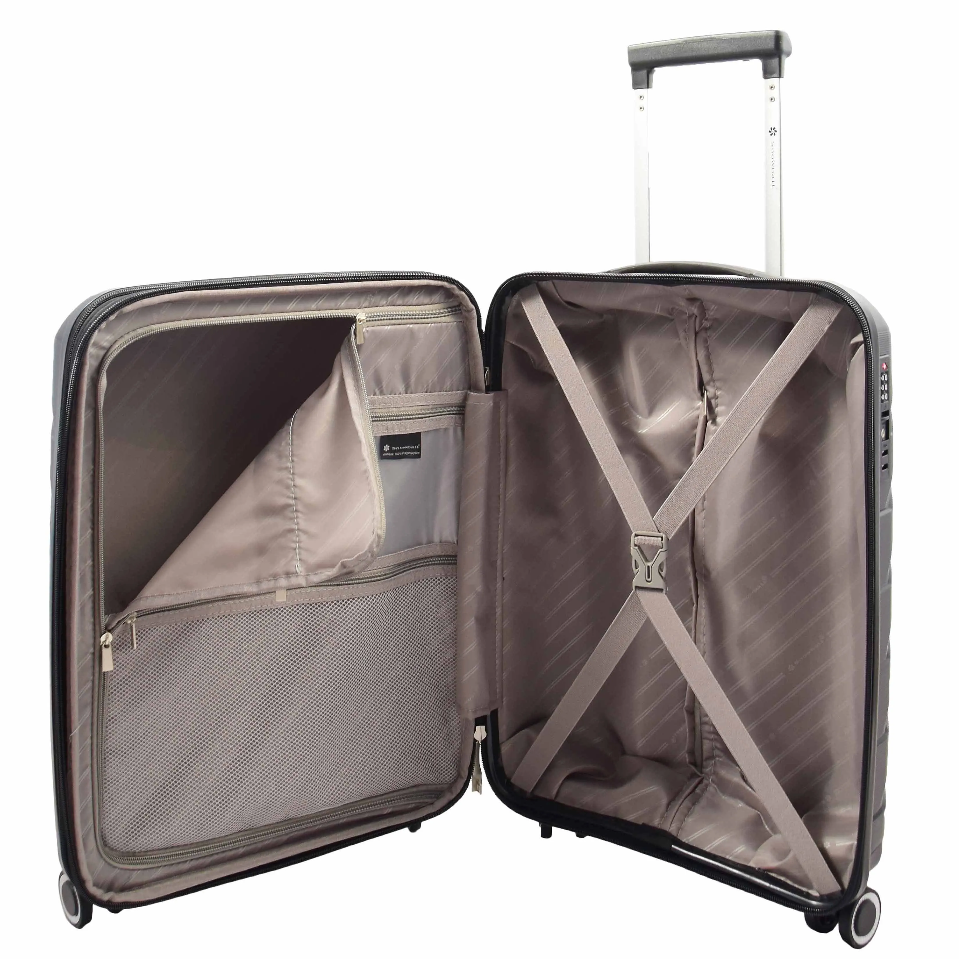 DR553 Expandable Hard Shell Luggage With 8 Spinner Wheels Black
