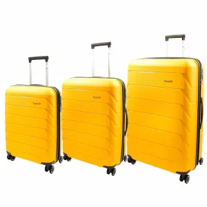 DR553 Expandable Hard Shell Luggage With 8 Spinner Wheels Yellow