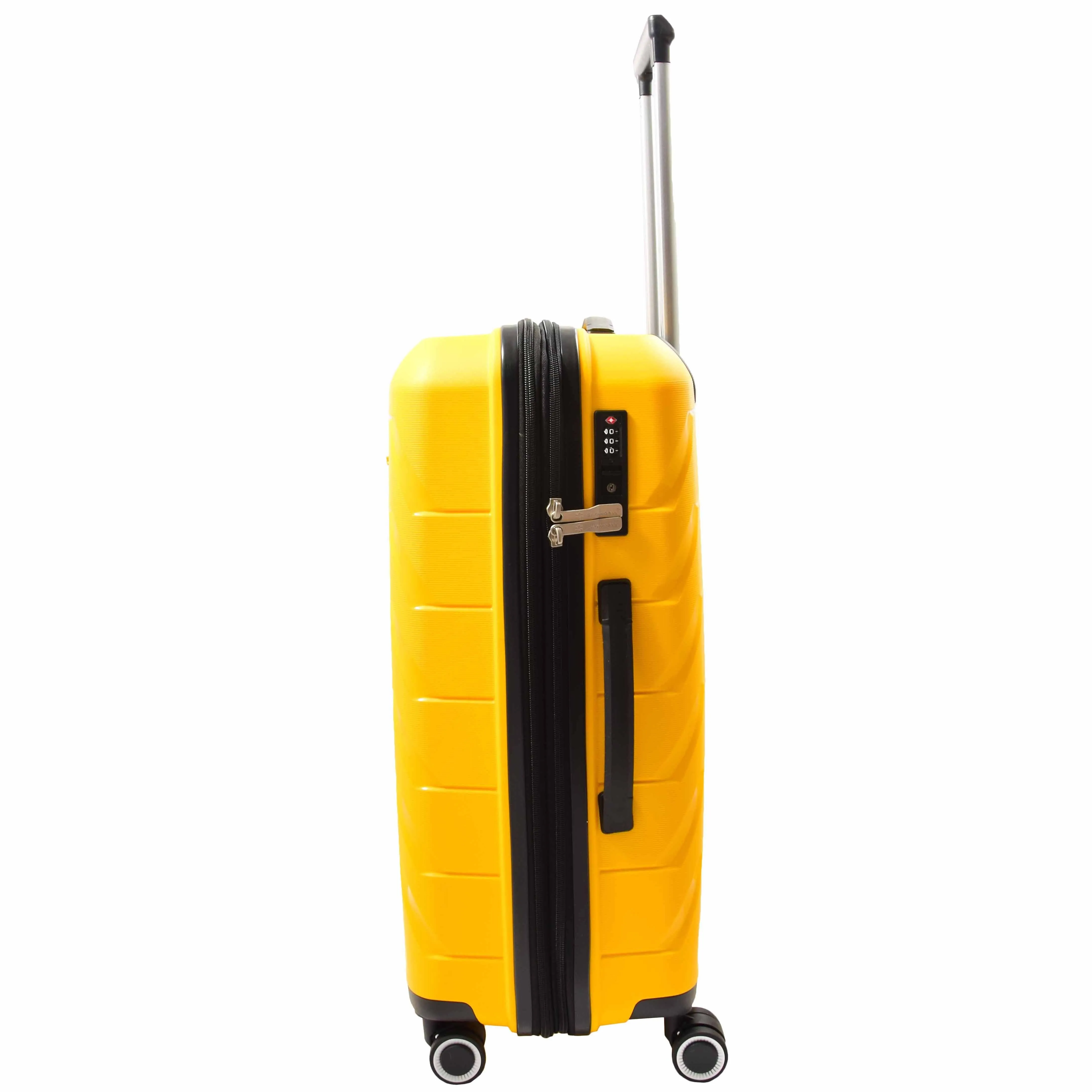 DR553 Expandable Hard Shell Luggage With 8 Spinner Wheels Yellow