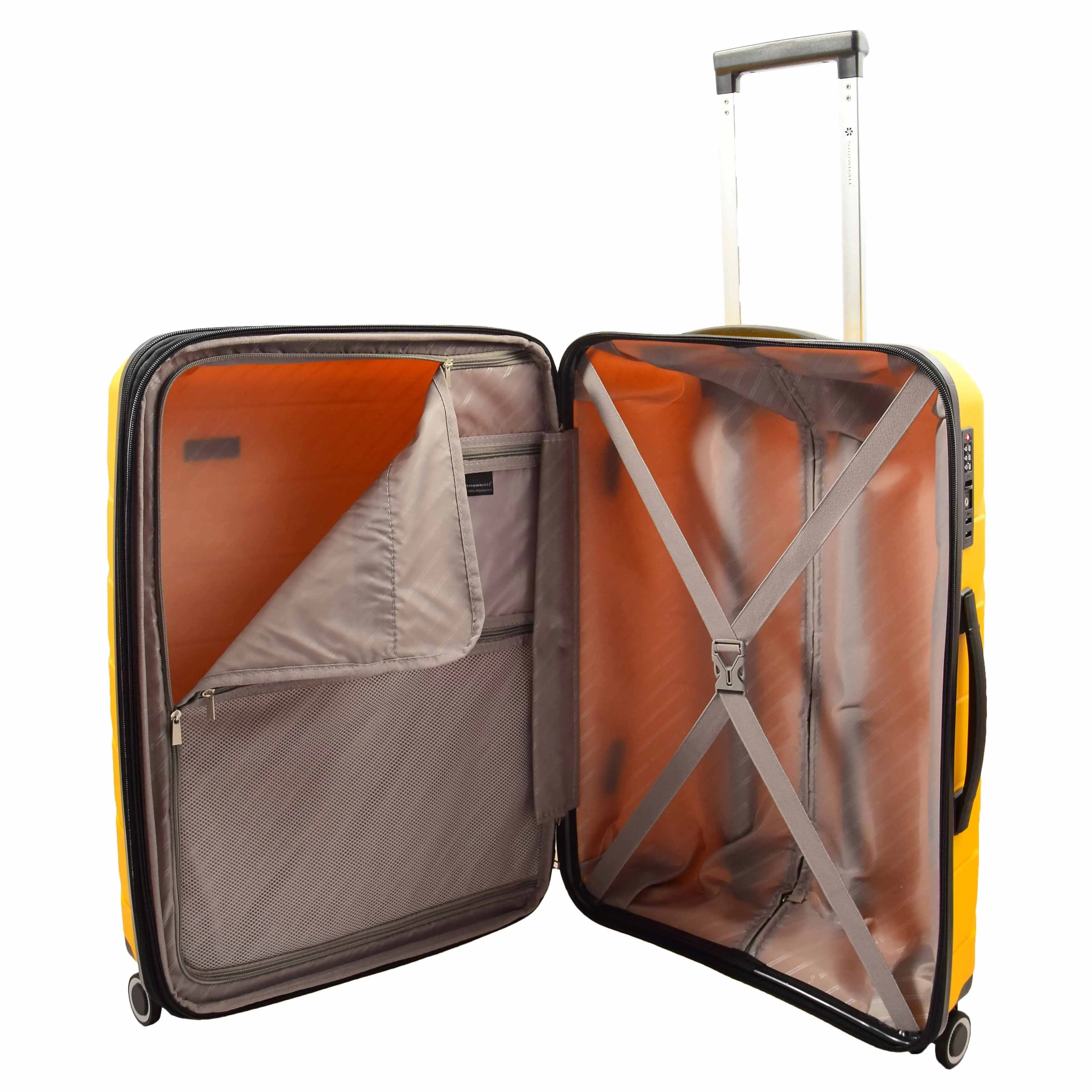 DR553 Expandable Hard Shell Luggage With 8 Spinner Wheels Yellow