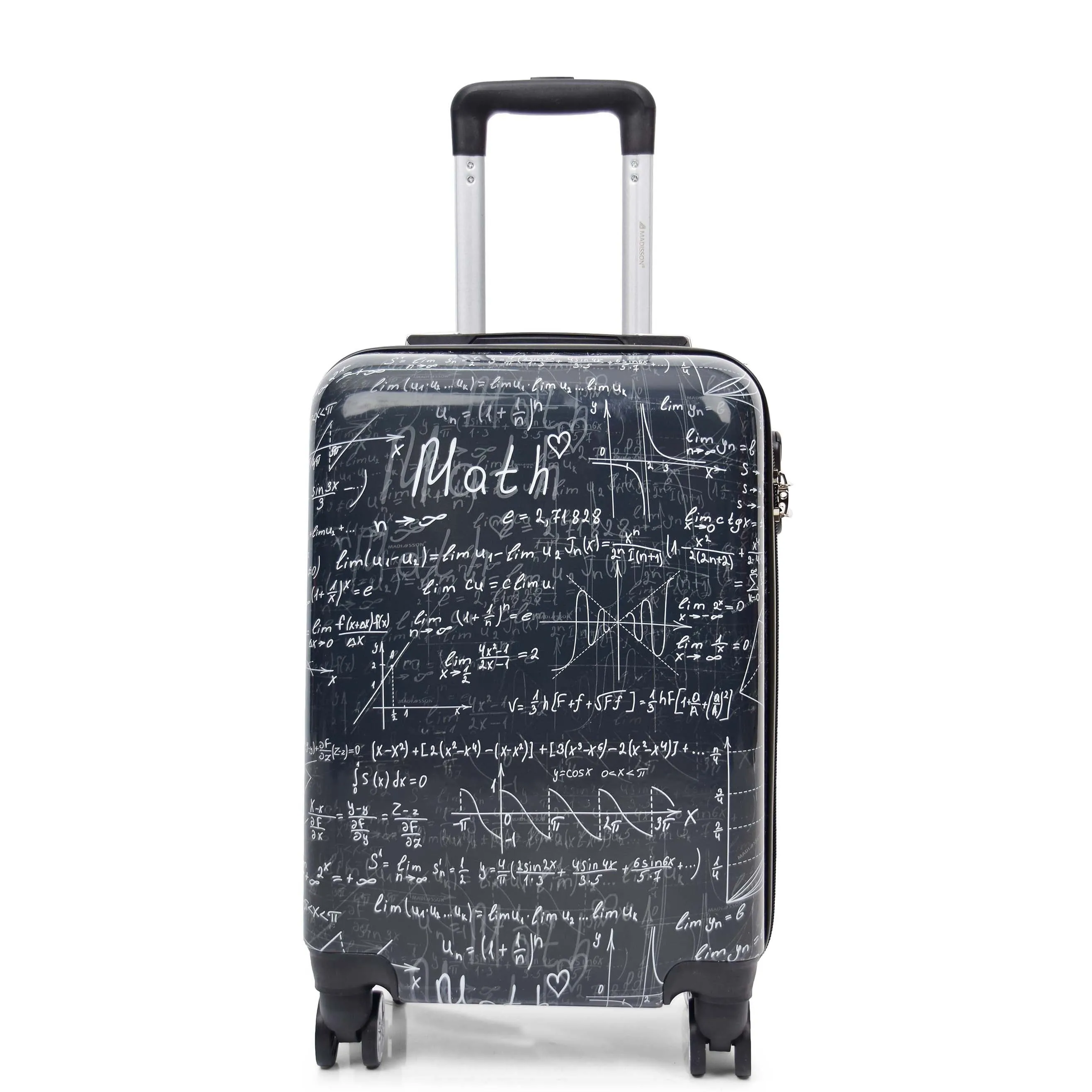 DR569 Expandable Hard Shell Suitcase Four Wheel Luggage Maths Print