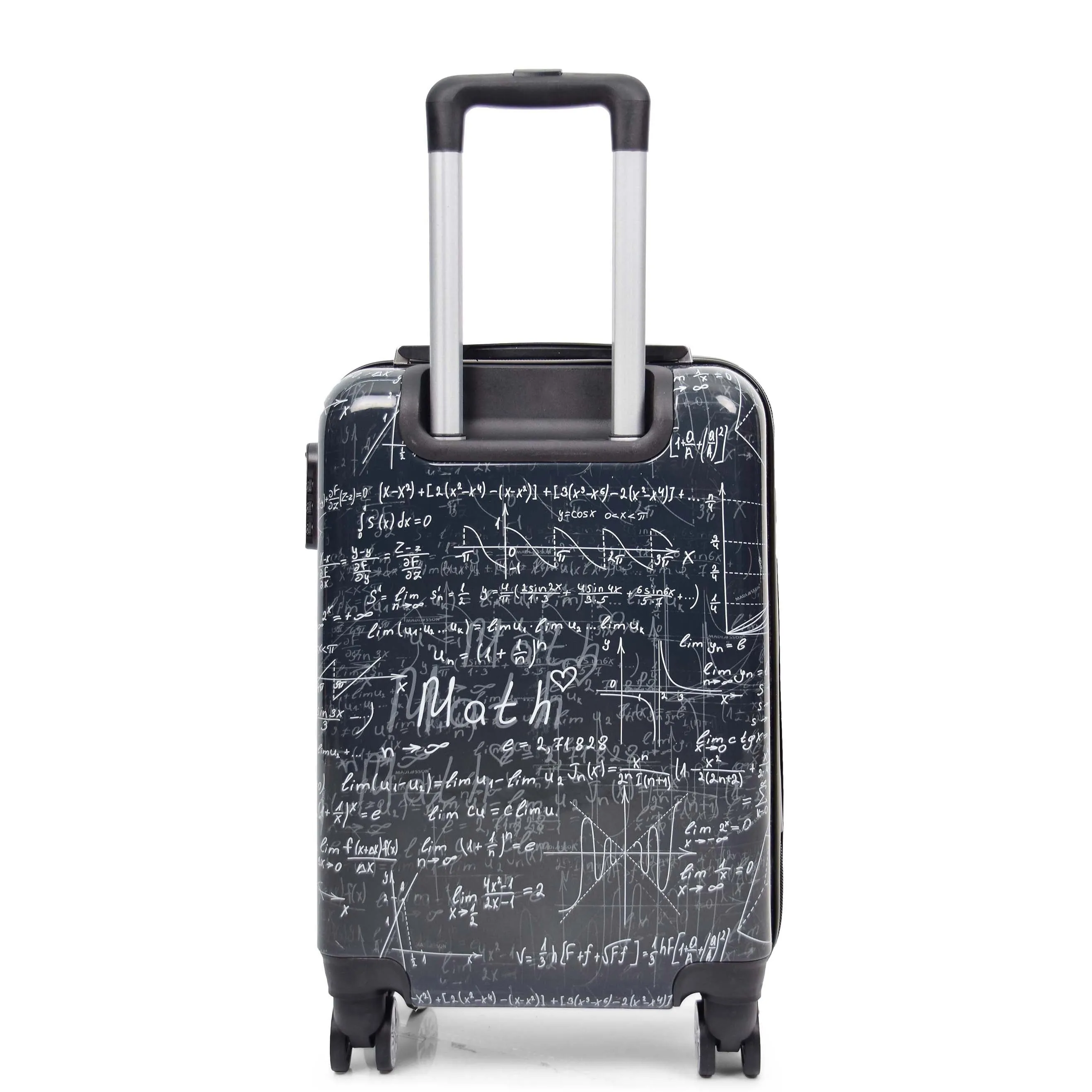 DR569 Expandable Hard Shell Suitcase Four Wheel Luggage Maths Print