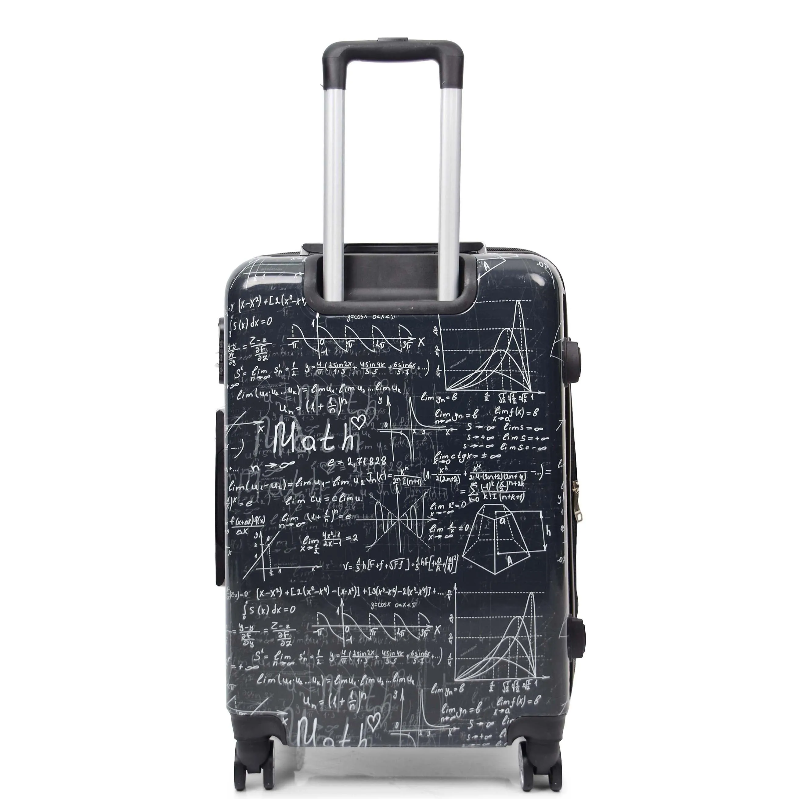 DR569 Expandable Hard Shell Suitcase Four Wheel Luggage Maths Print