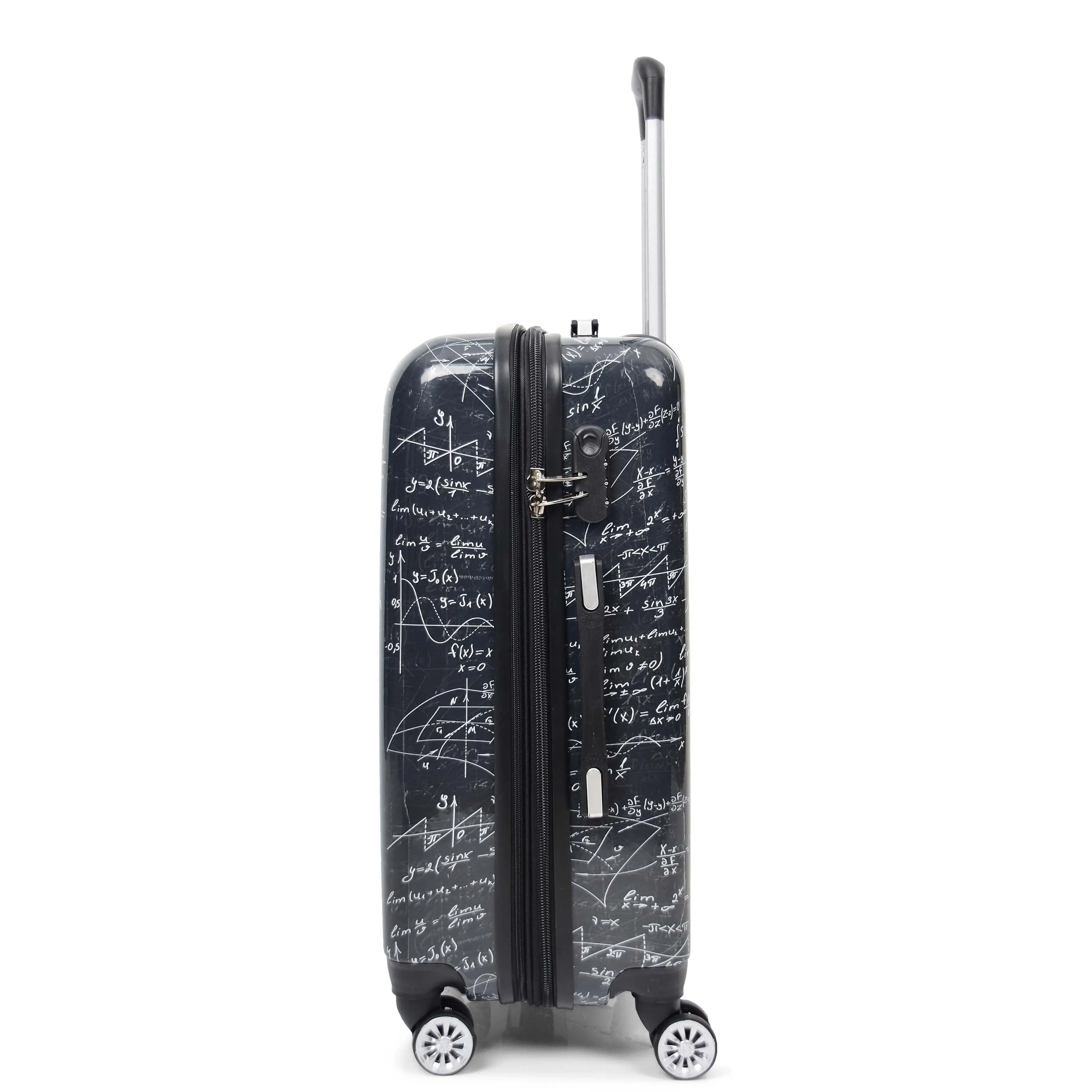 DR569 Expandable Hard Shell Suitcase Four Wheel Luggage Maths Print