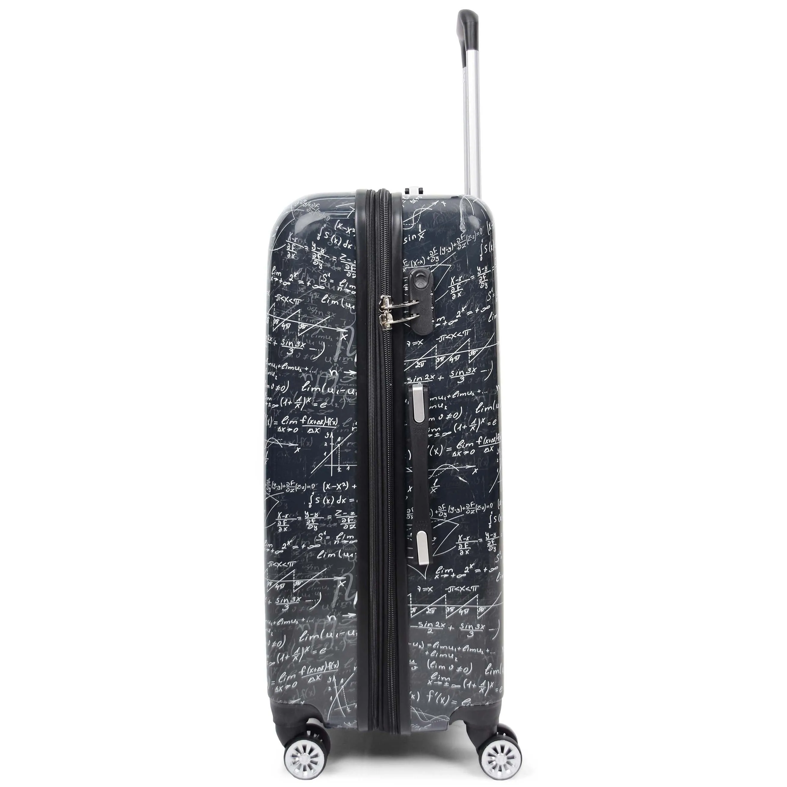 DR569 Expandable Hard Shell Suitcase Four Wheel Luggage Maths Print