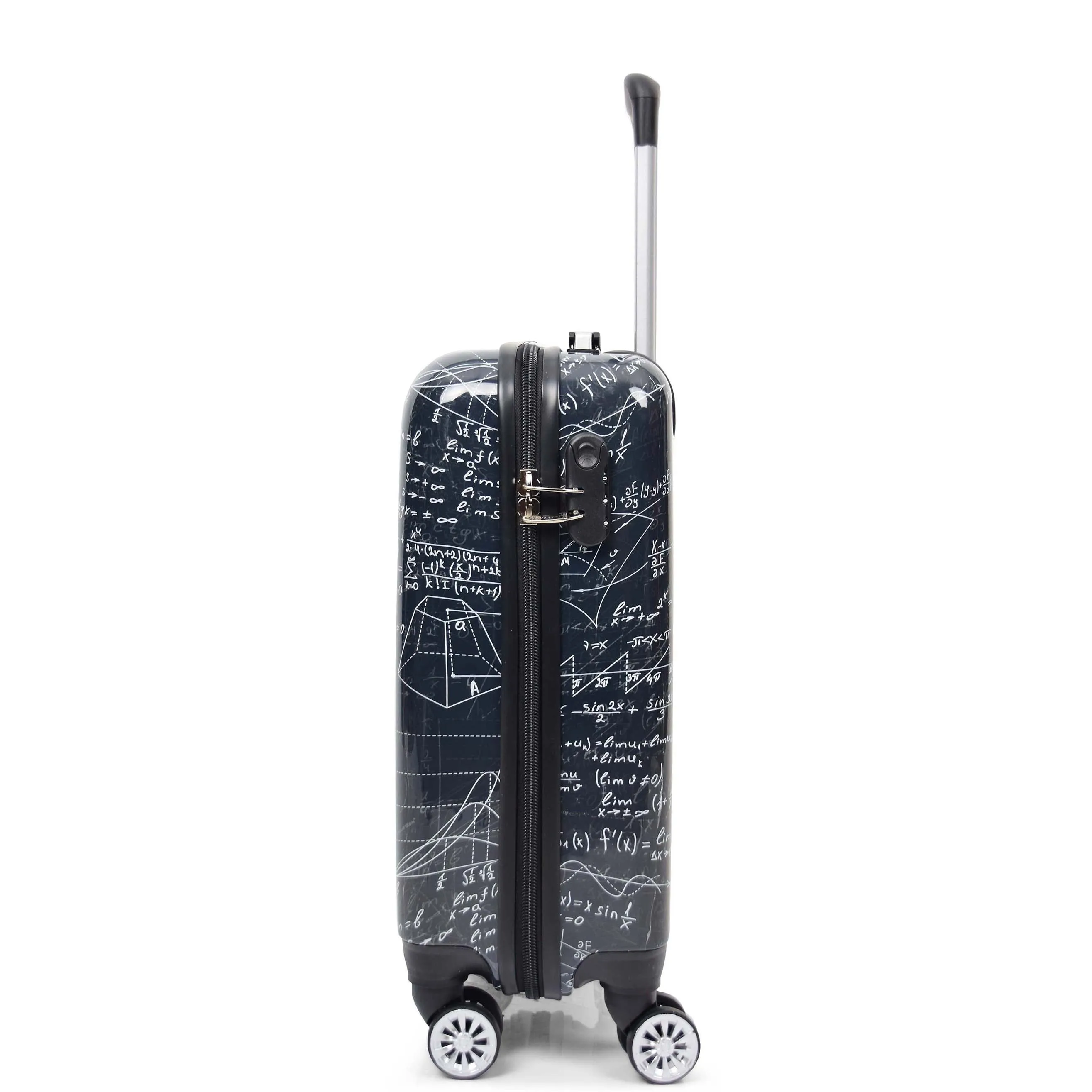 DR569 Expandable Hard Shell Suitcase Four Wheel Luggage Maths Print
