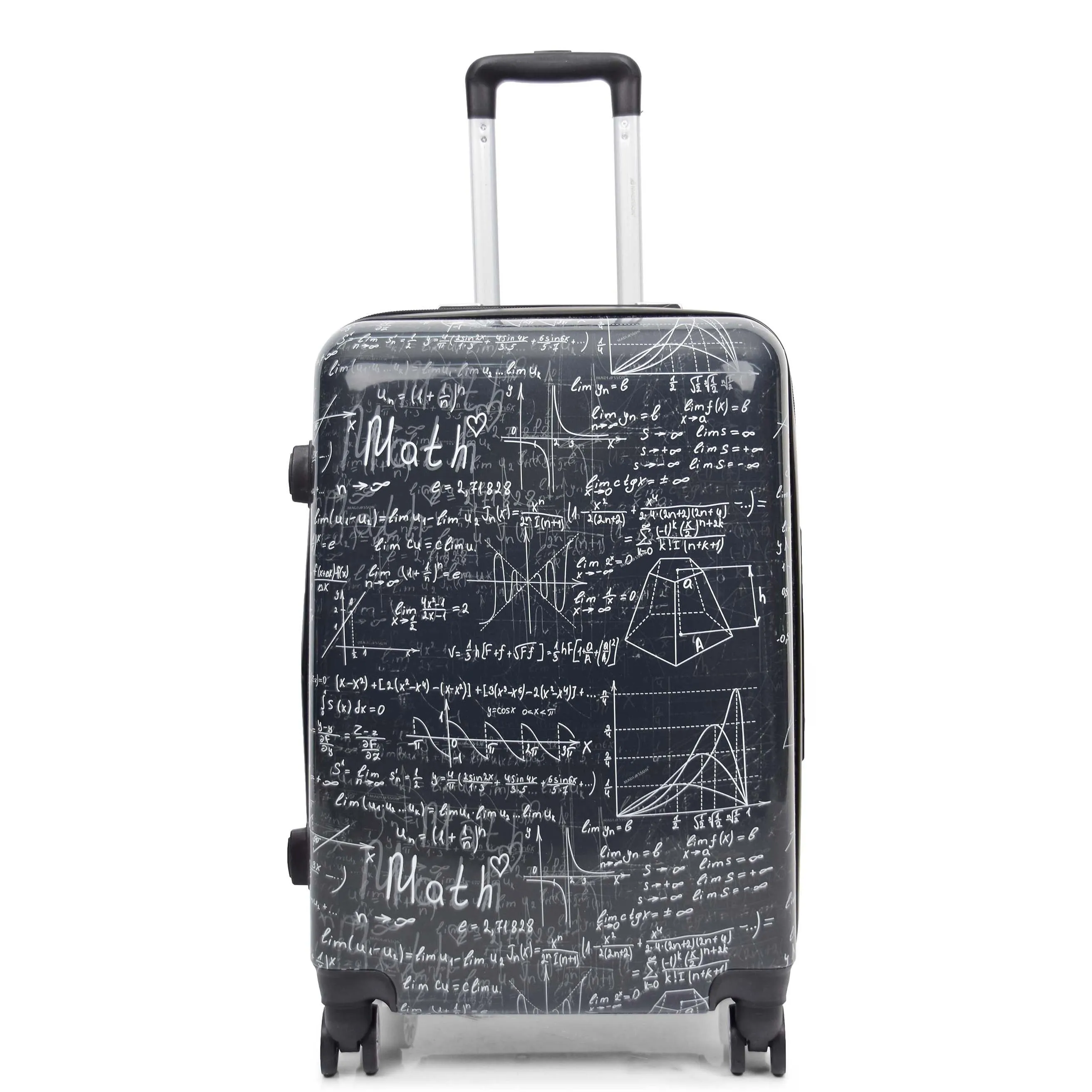 DR569 Expandable Hard Shell Suitcase Four Wheel Luggage Maths Print