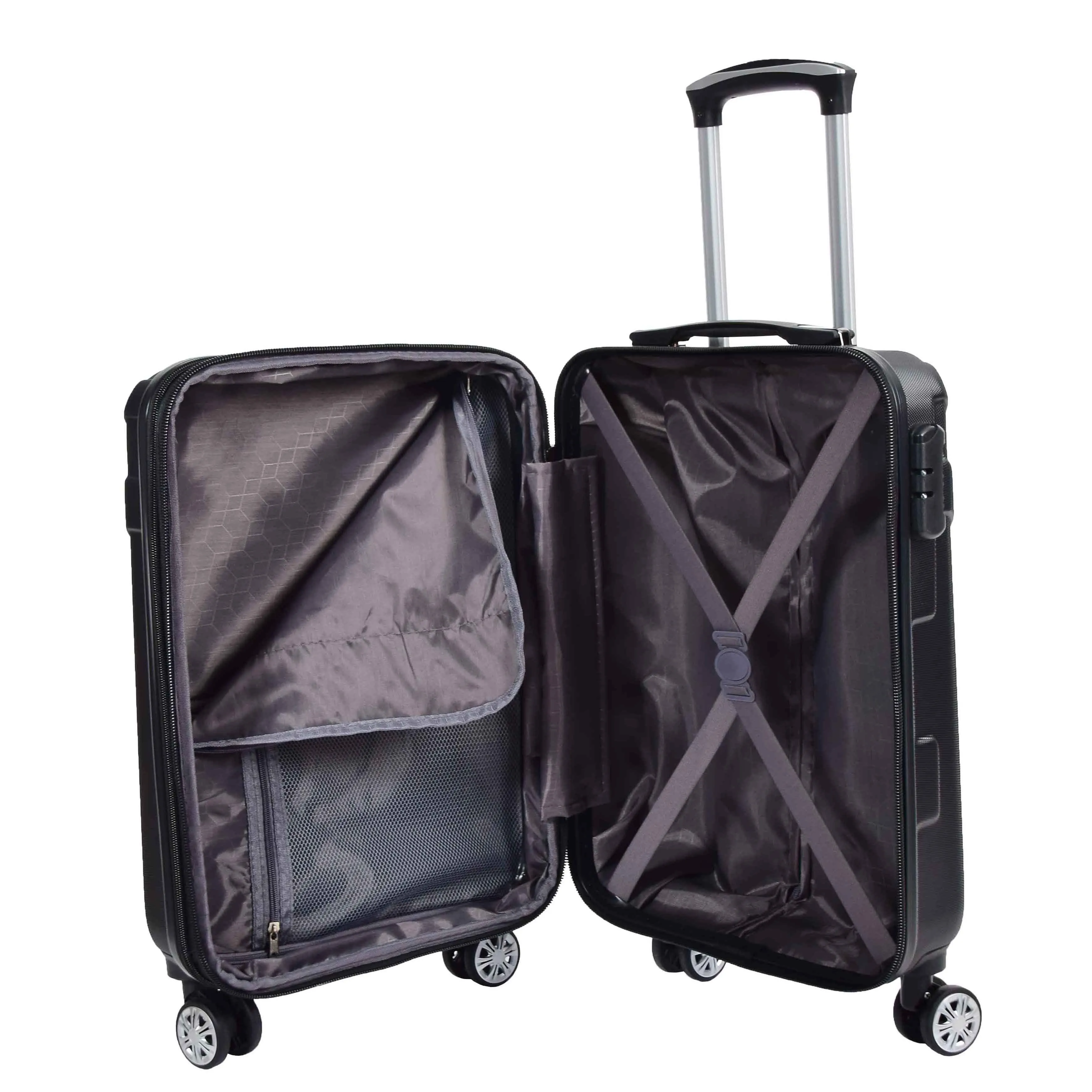 DR575 Expandable Hard Shell Cabin Luggage With Four Wheels Black
