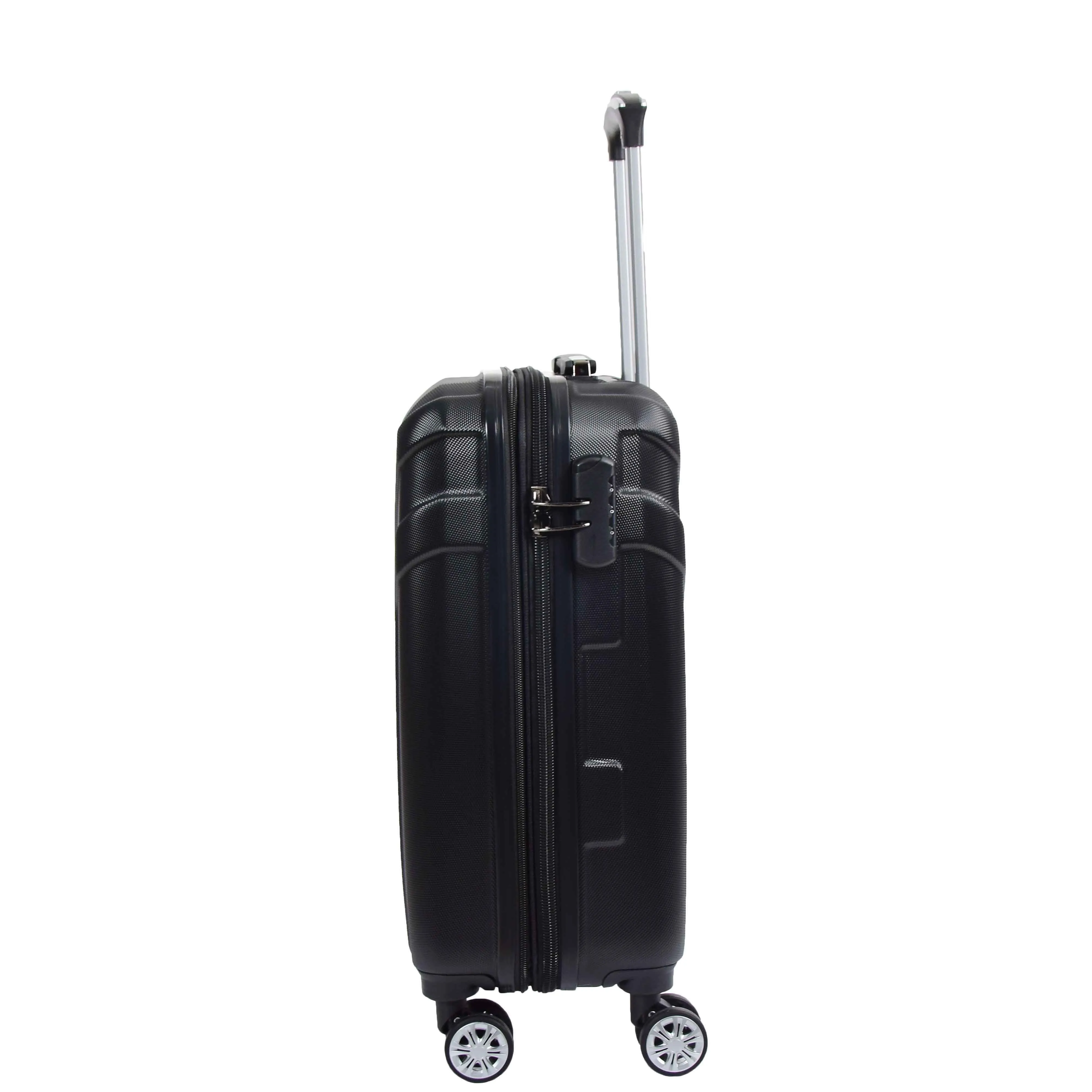DR575 Expandable Hard Shell Cabin Luggage With Four Wheels Black