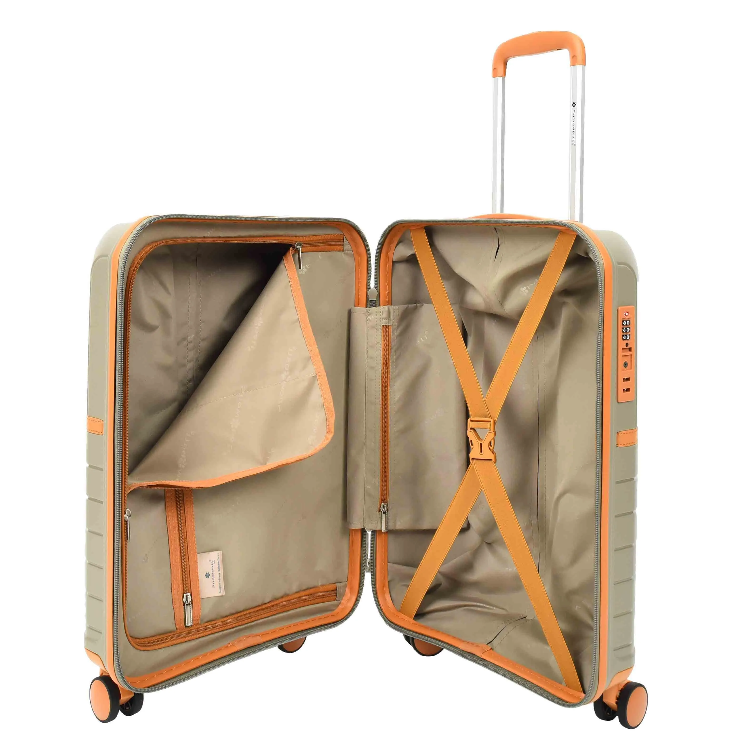 DR626 Hard Shell Expandable Suitcases Wheeled Luggage Champagne