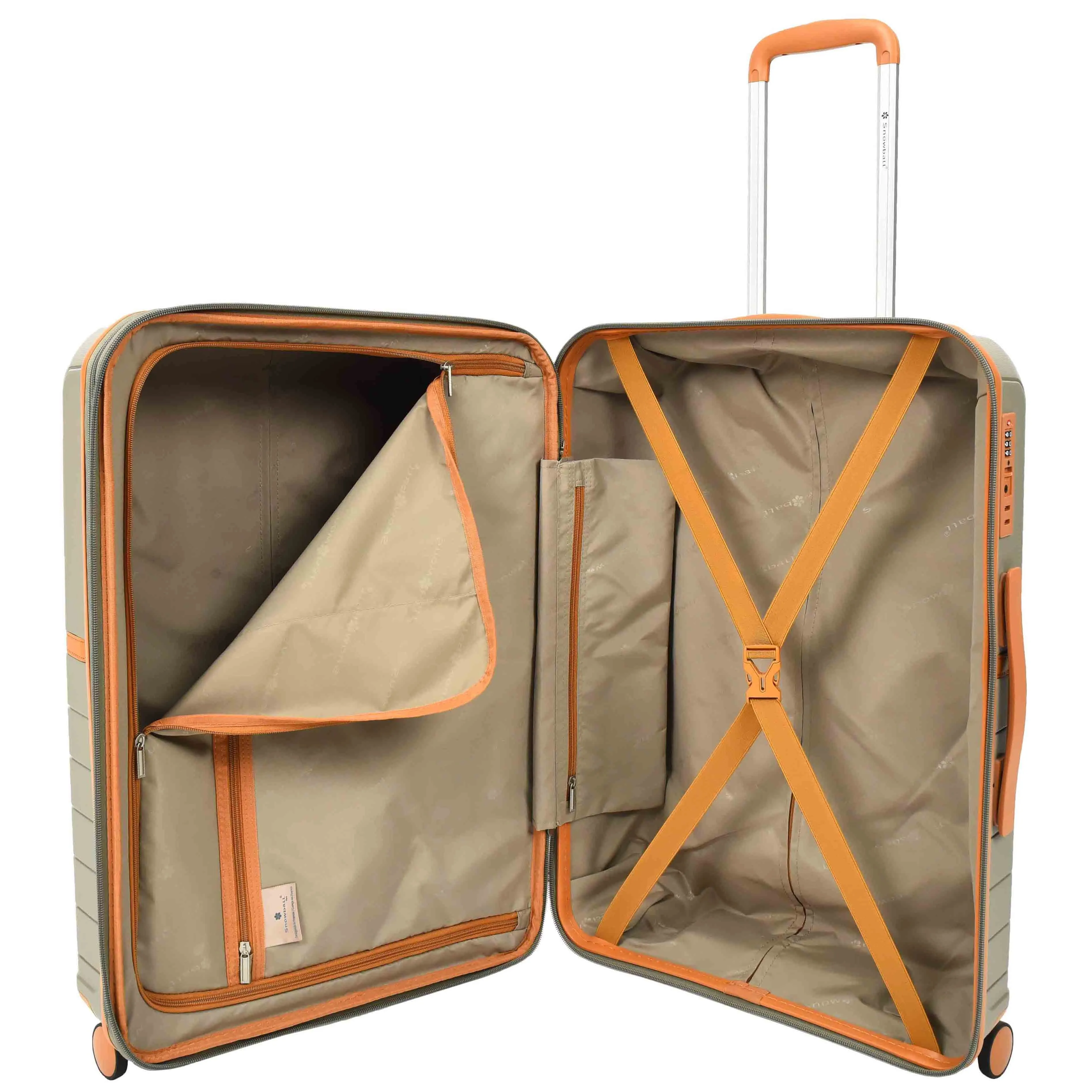 DR626 Hard Shell Expandable Suitcases Wheeled Luggage Champagne