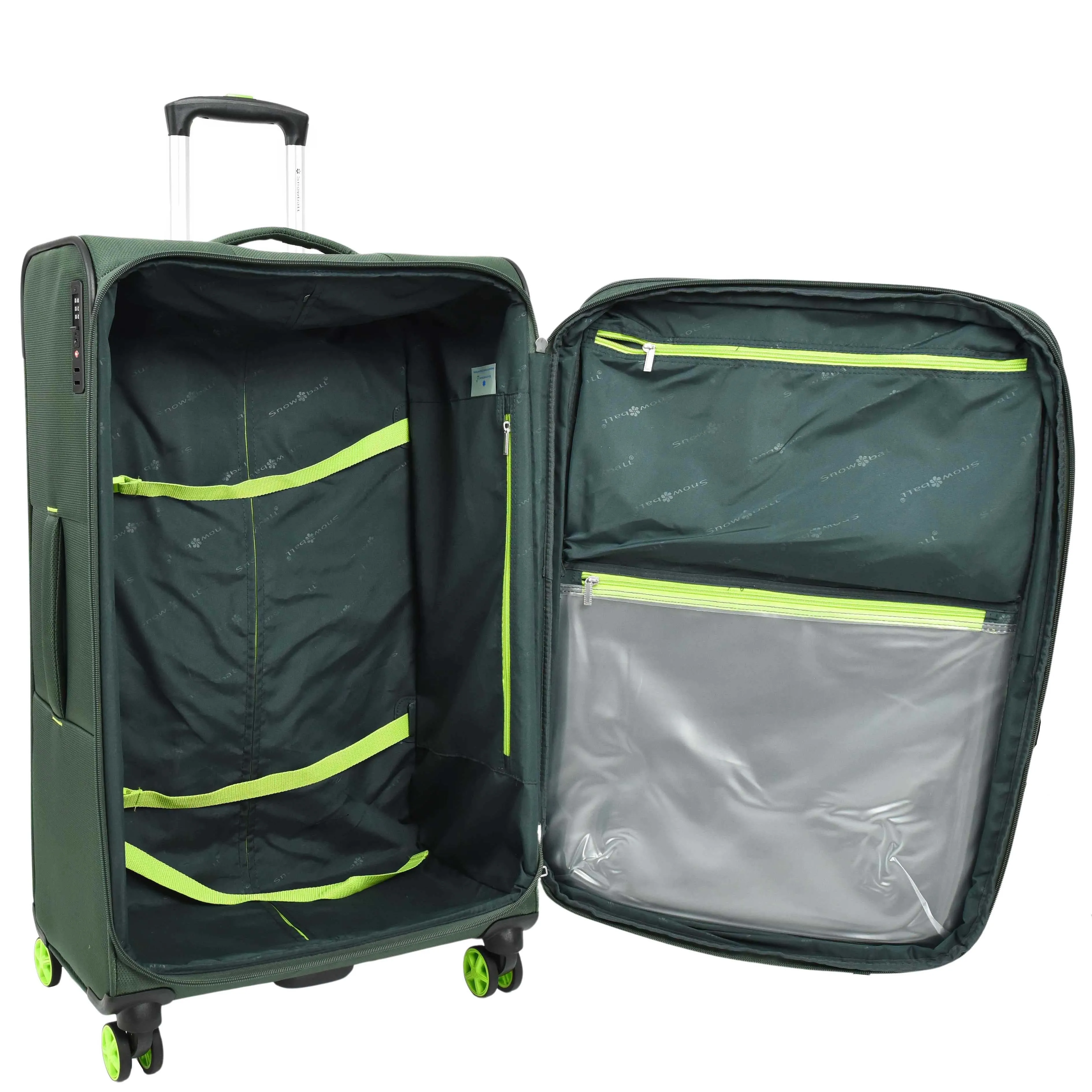 DR627 Eight Spinner Wheeled Soft Expandable Suitcase Green